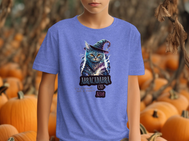 Abracadabra Cat Wizard Hat Graphic Teal Color shirt product