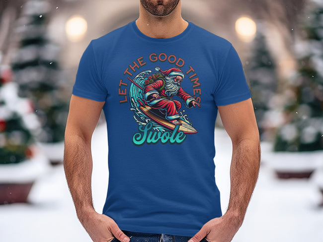 Let the Good Times Swole Surfing Santa T-shirt product type
