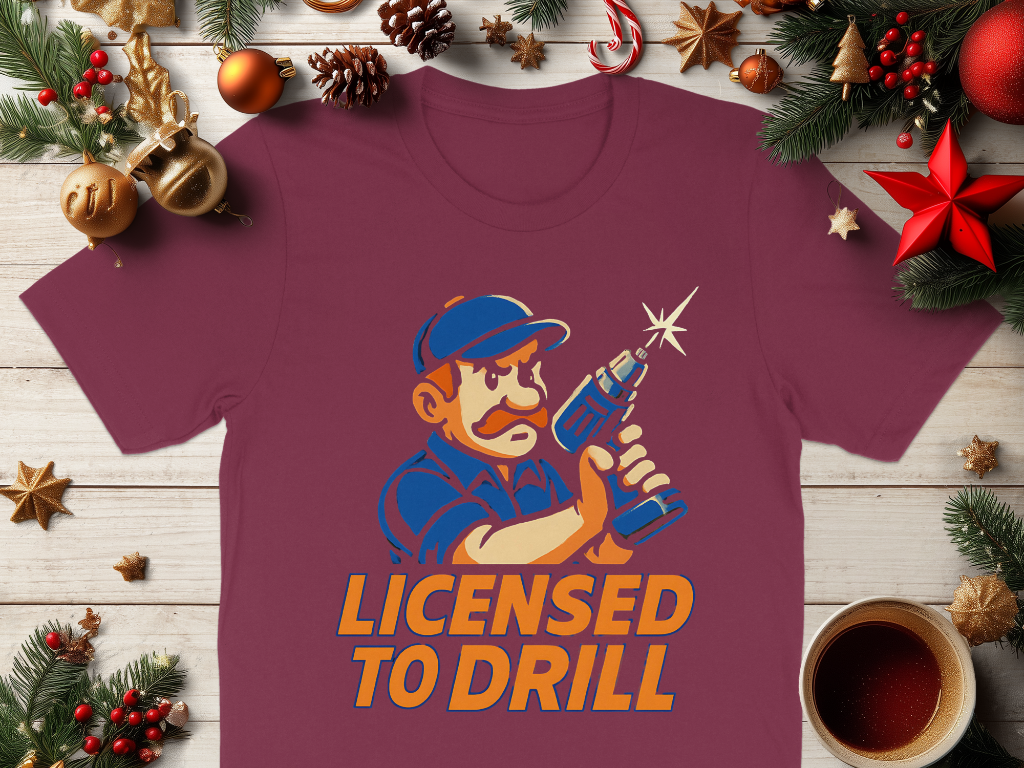 Licensed to Drill Graphic T-shirt Christmas product type