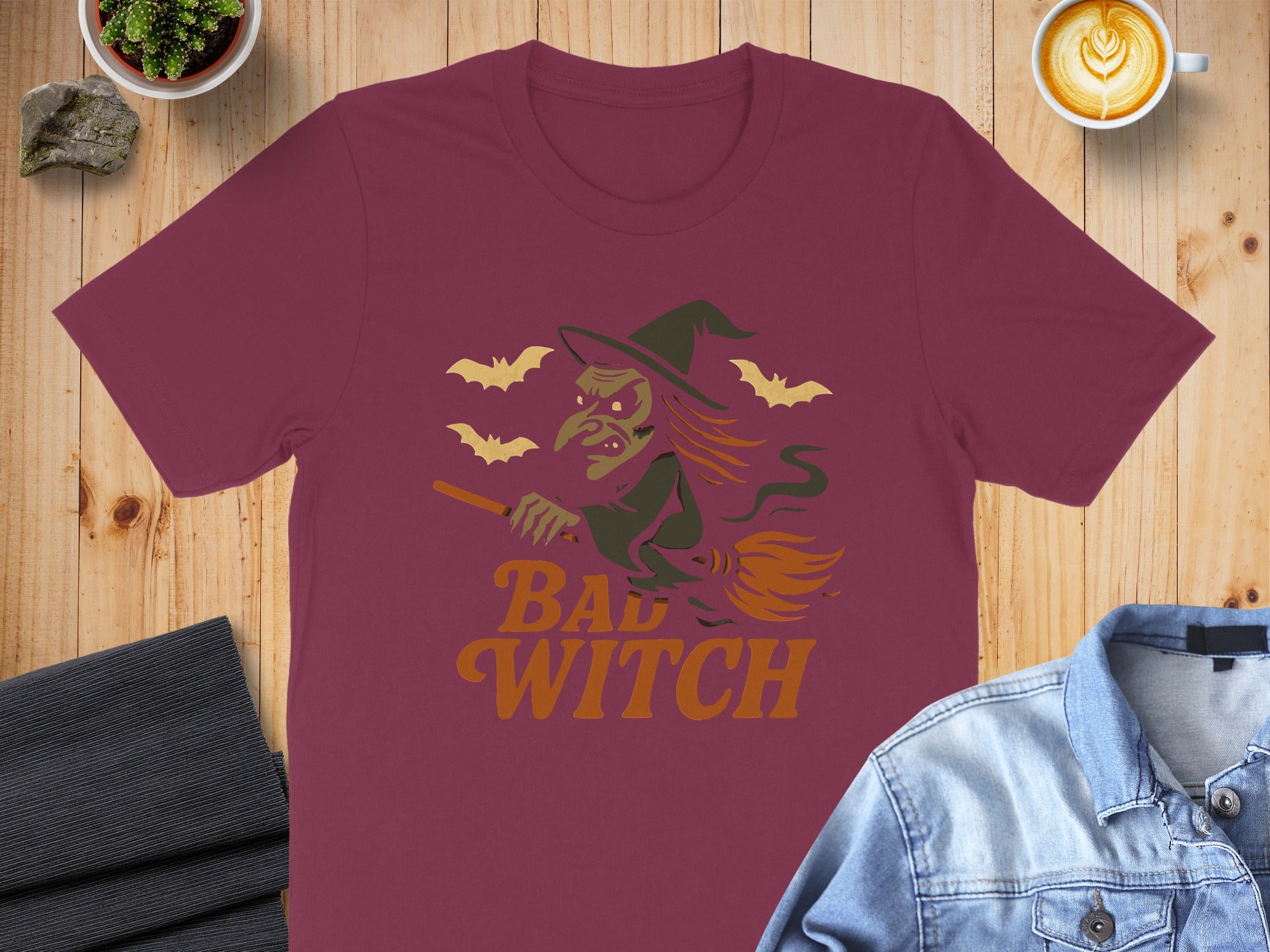 Bad Witch Graphic Witch Riding Broomstick Shirt product