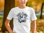 Cute Skateboarding Ghost Halloween T-Shirt for Kids product