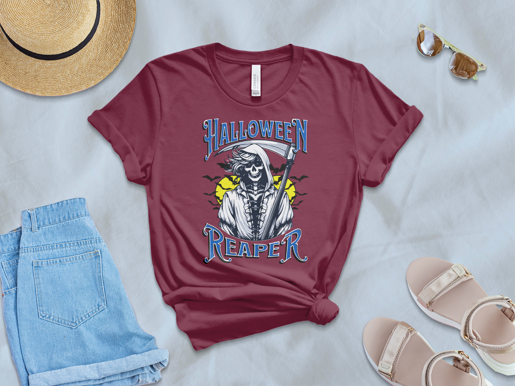 Halloween Reaper Unique Graphic Tee Shirt product