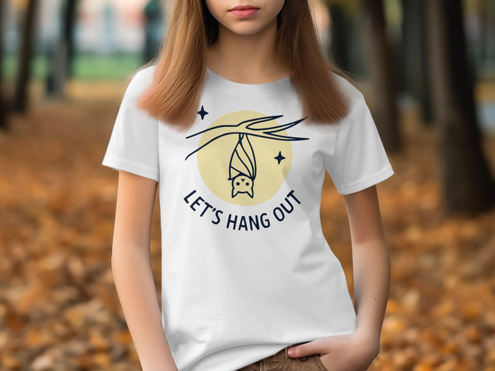 Let's Hang Out Cute Bat Graphic T-Shirt product type