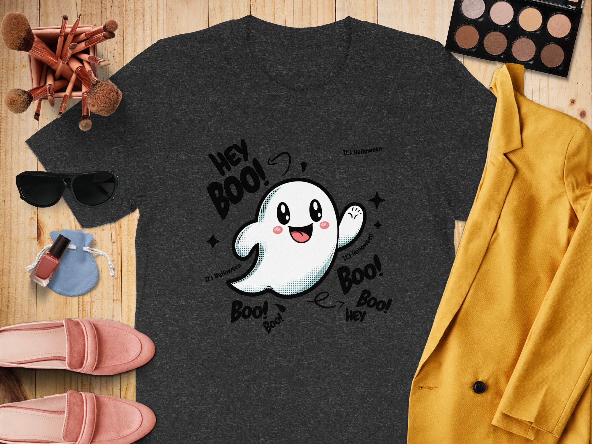 Cute Ghost Themed Hey Boo Halloween T-Shirt product