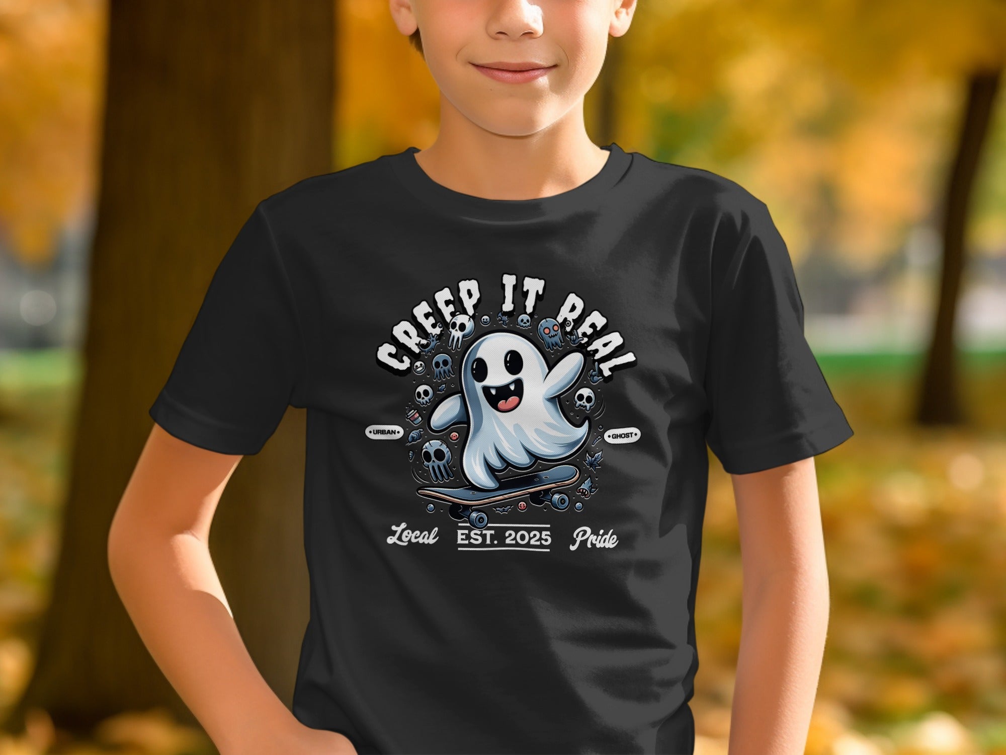 Creepy Ghost Graphic Tee Halloween Fun Product Type