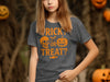 Trick or Treat Skull and Pumpkin Halloween T-shirt product type