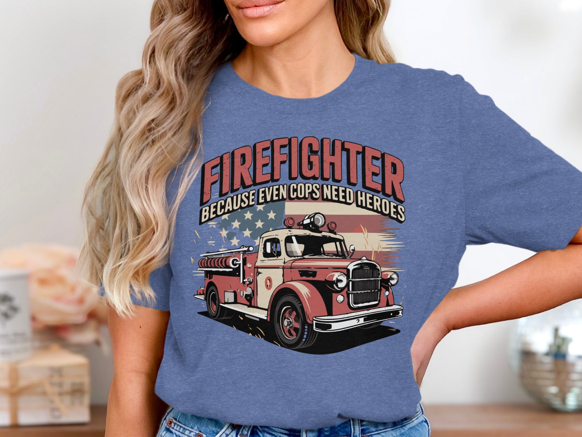 Firefighter Because Even Cops Need Heroes Shirt product