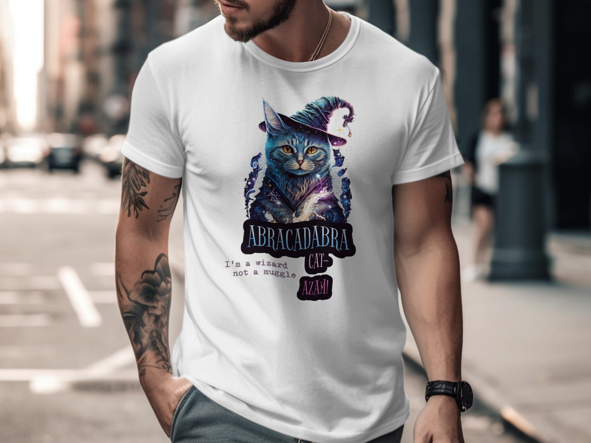 Abracadabra Cat Wizard Azam Magical Graphic T-Shirt product