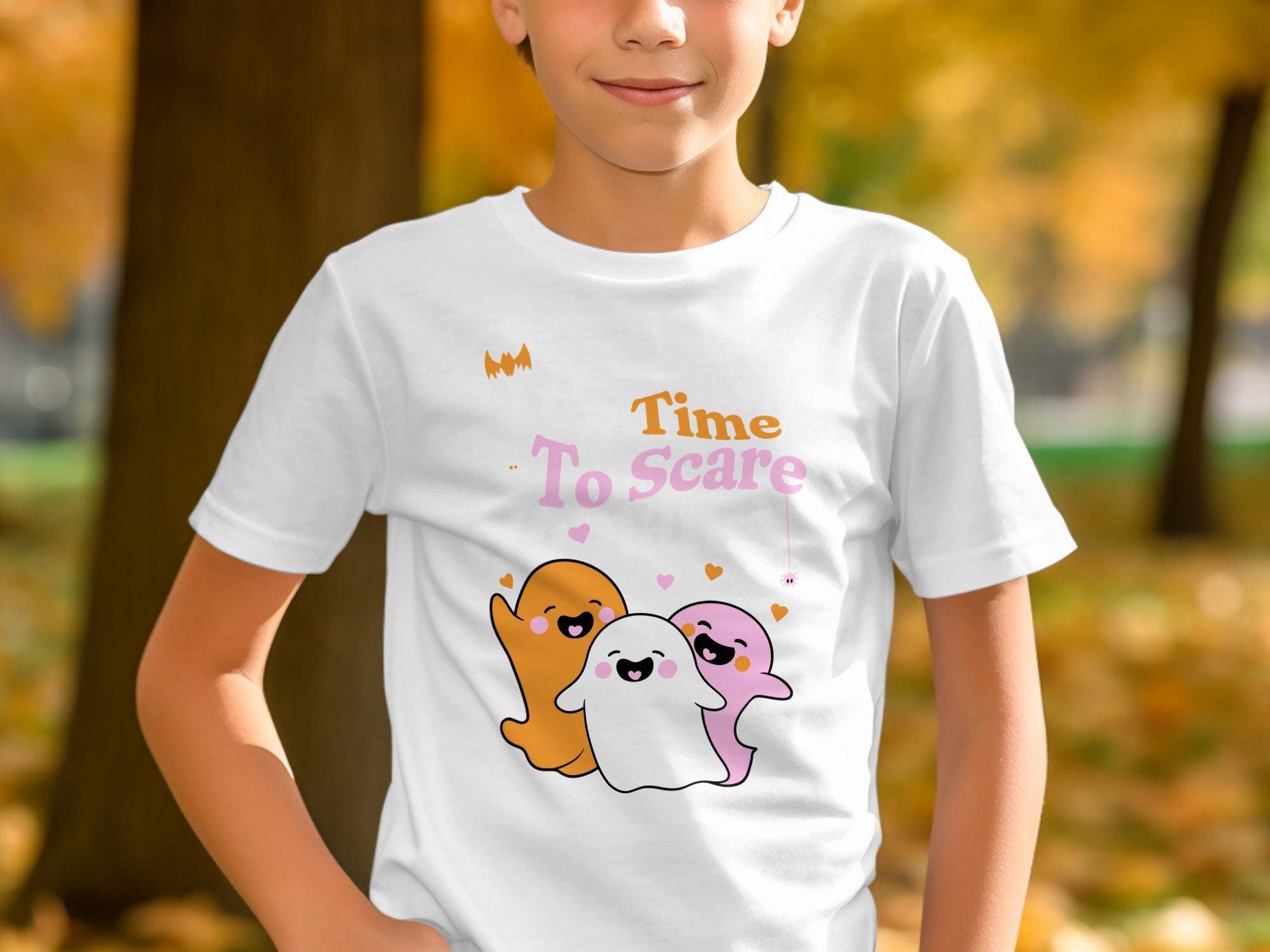 Time To Scare Cute Ghost Theme Kids T-shirt product type