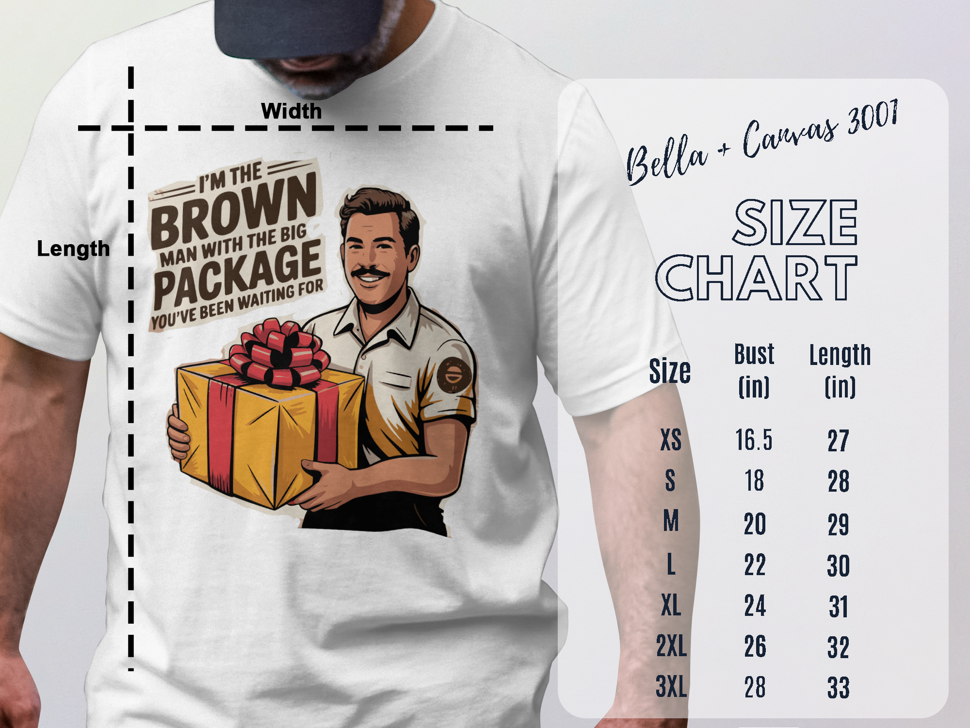 Brown Man With The Big Package Graphic T-shirt product