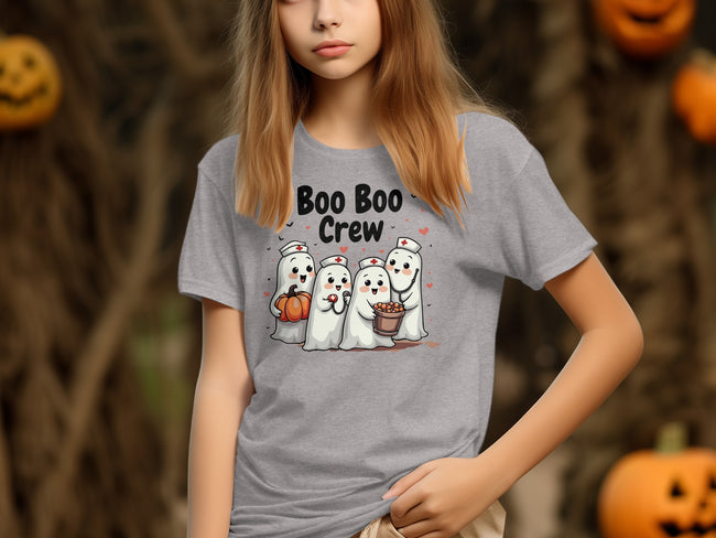 Boo Boo Crew Cute Ghosts Gray Halloween T-Shirt product type