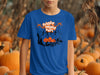 Fright Night Fun Pumpkin and Skeleton Graphic Shirt product