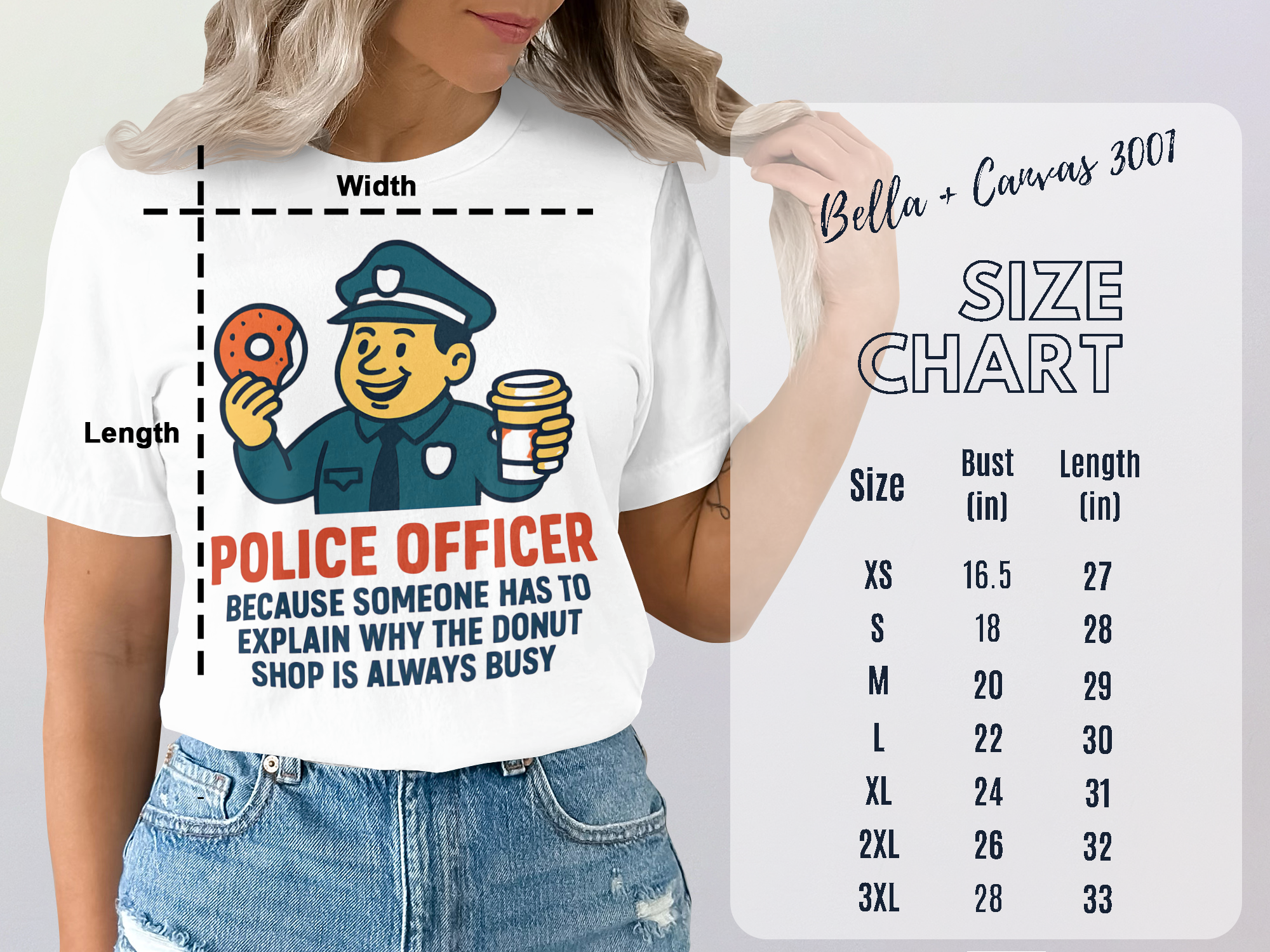 Funny Police Officer Donut Shop Graphic T-Shirt product type