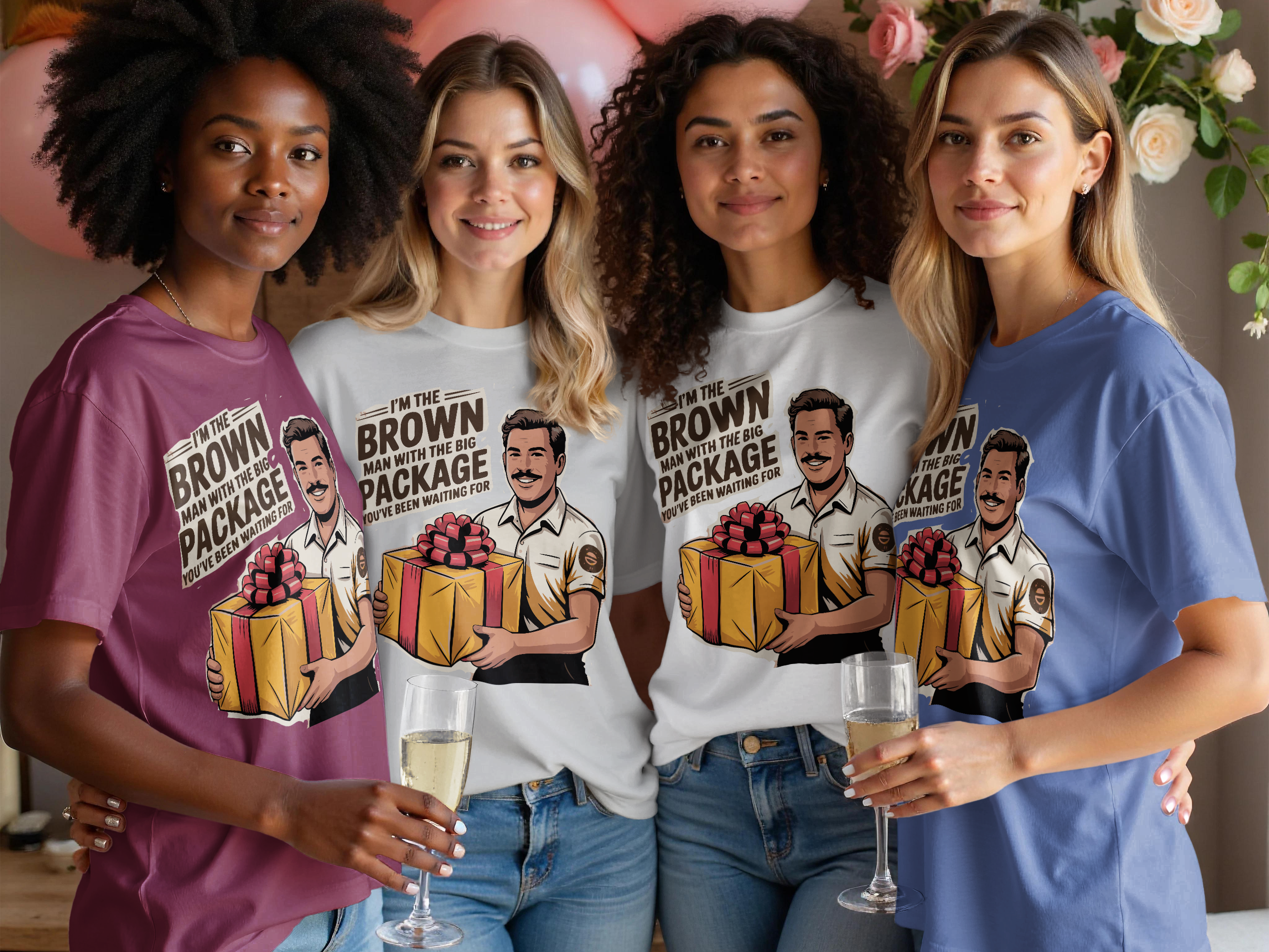 Funny Brown Man Package Graphic Tee Shirt product type
