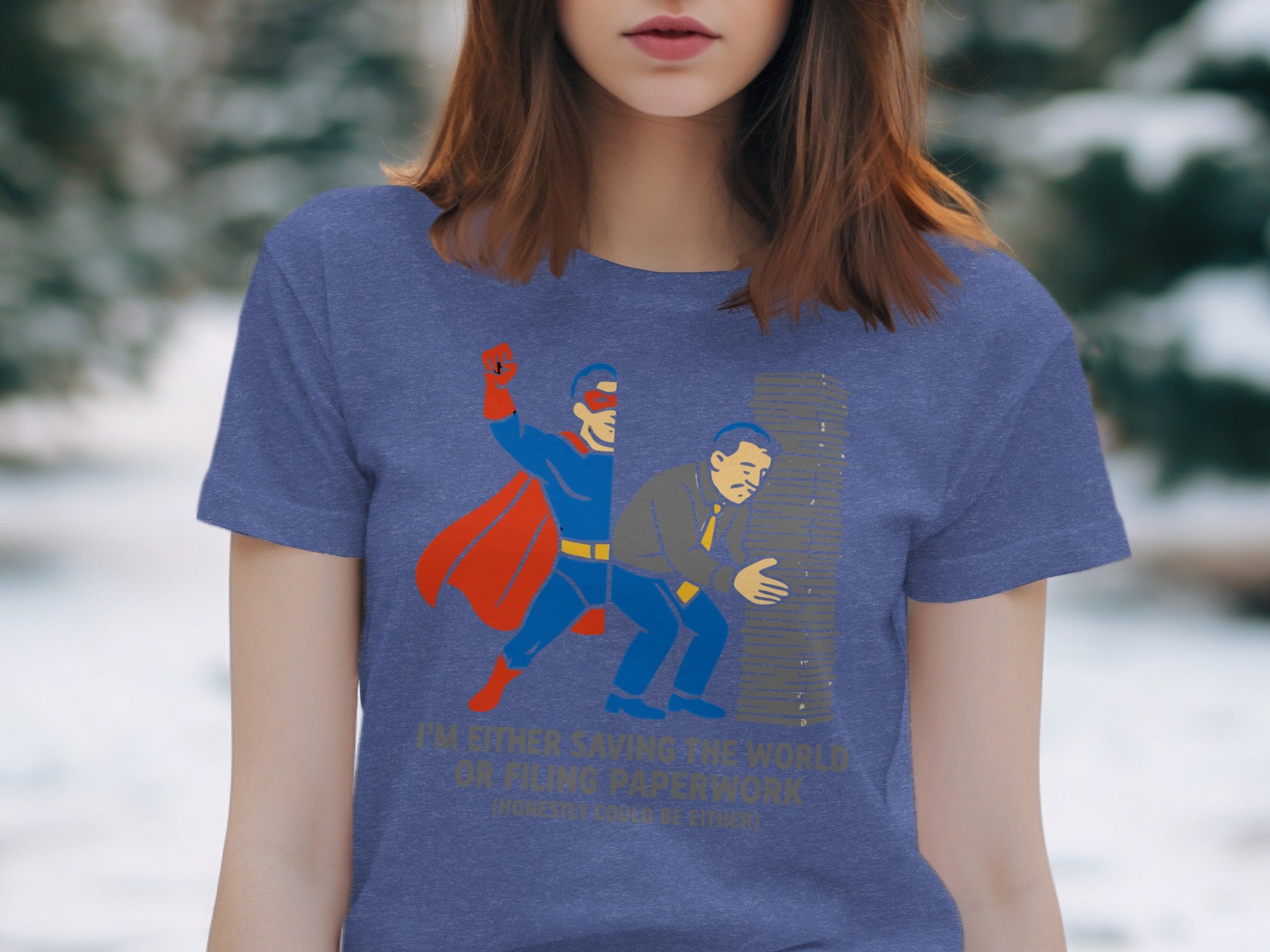 Superhero Filing Paperwork Graphic T-shirt product type