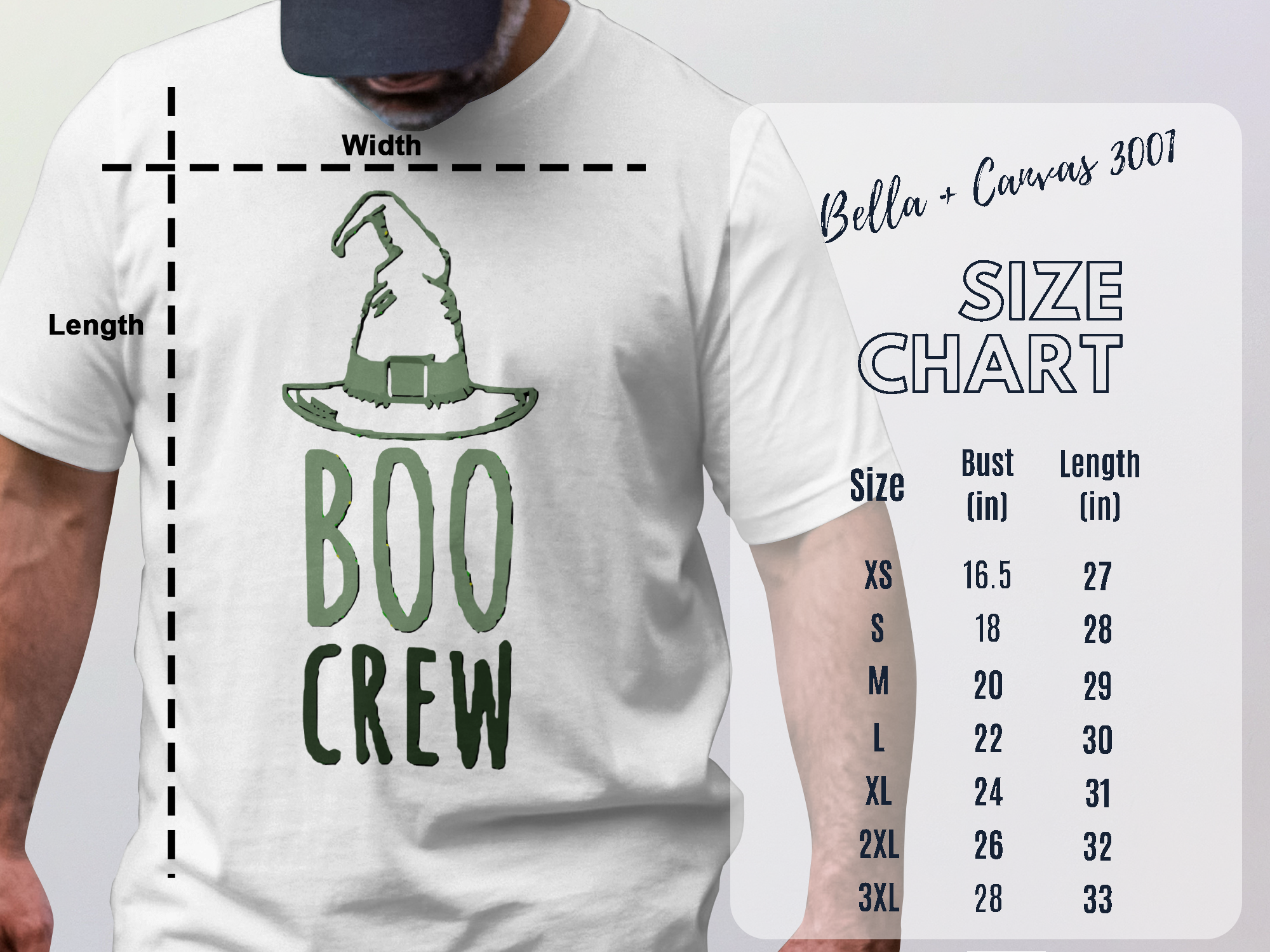 Funny Halloween Boo Crew Text on Hat Graphic Shirt product