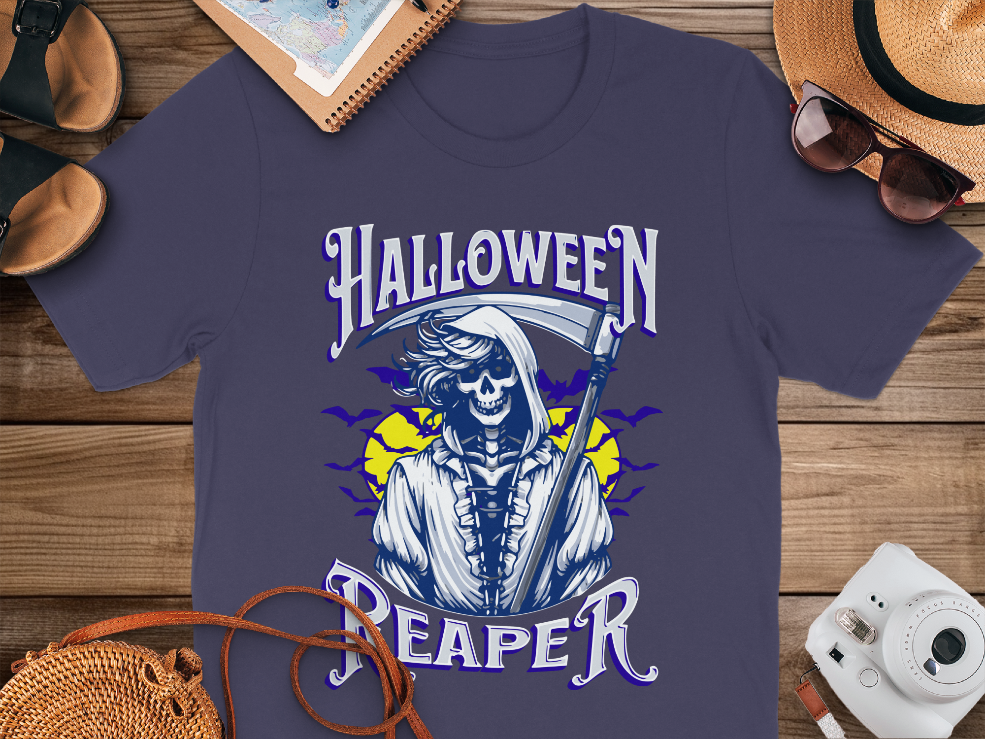Halloween Reaper Graphic Print Casual T-Shirt product