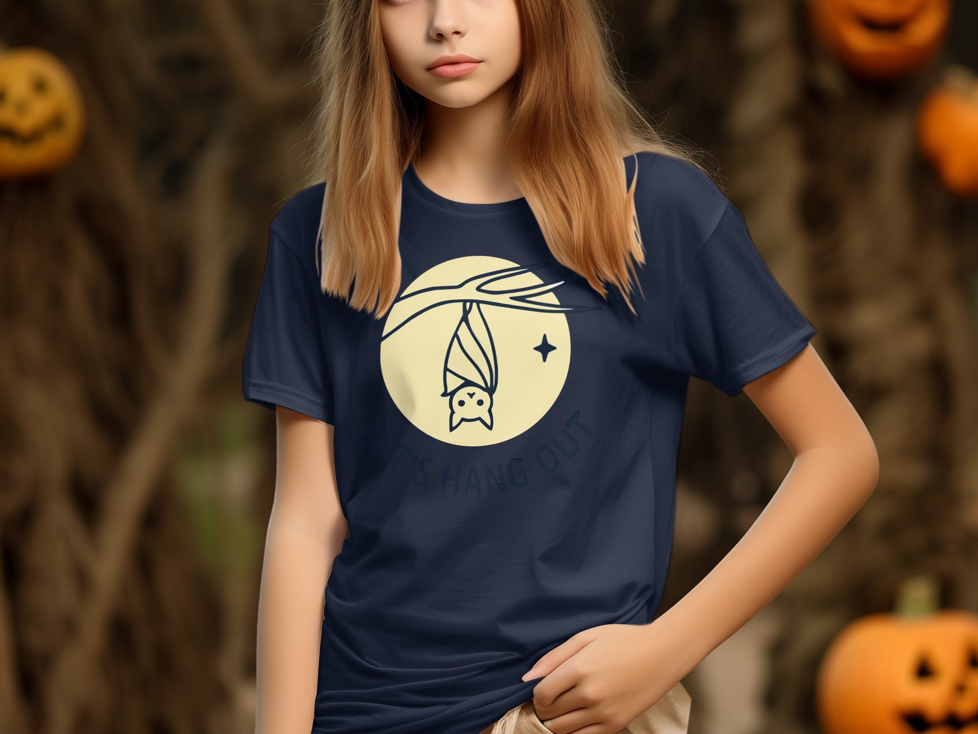 Let's Hang Out Bat Graphic Halloween T-Shirt product type