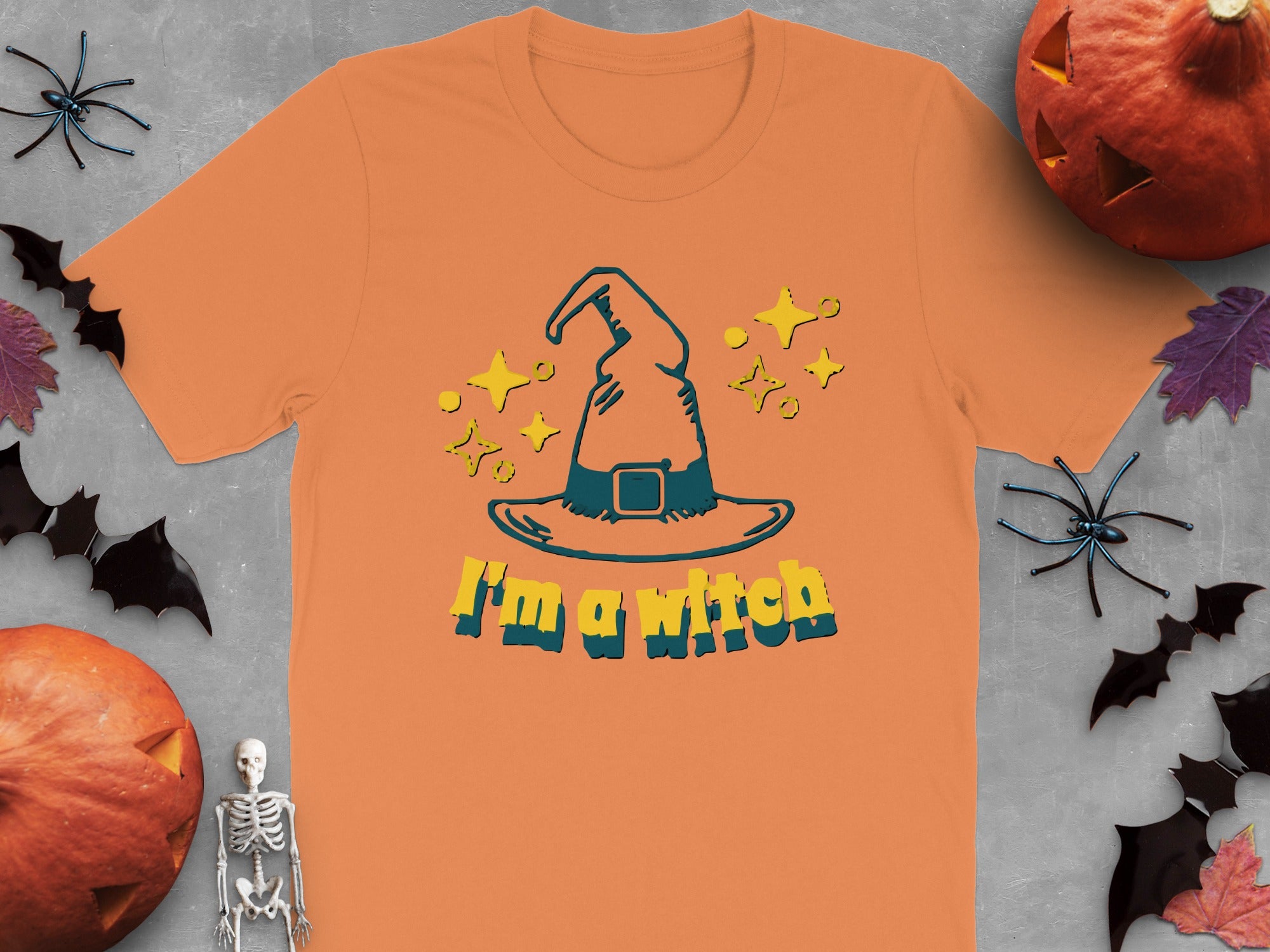 Halloween I'm a Witch Orange Graphic T-Shirt product