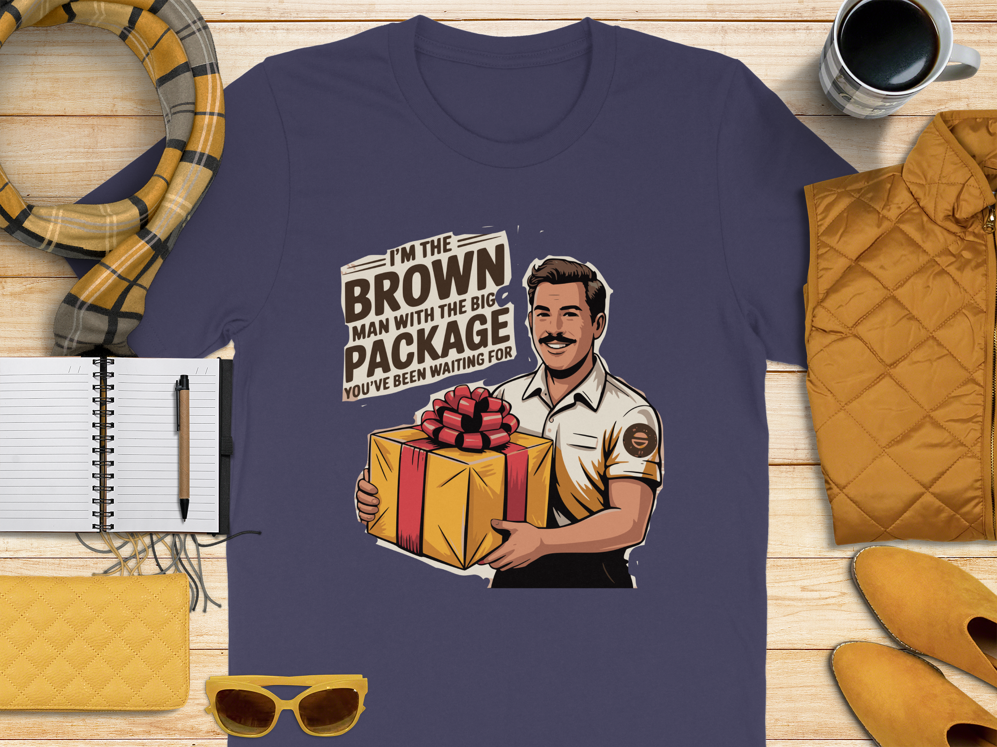 Brown Man With the Big Package Graphic T-shirt product