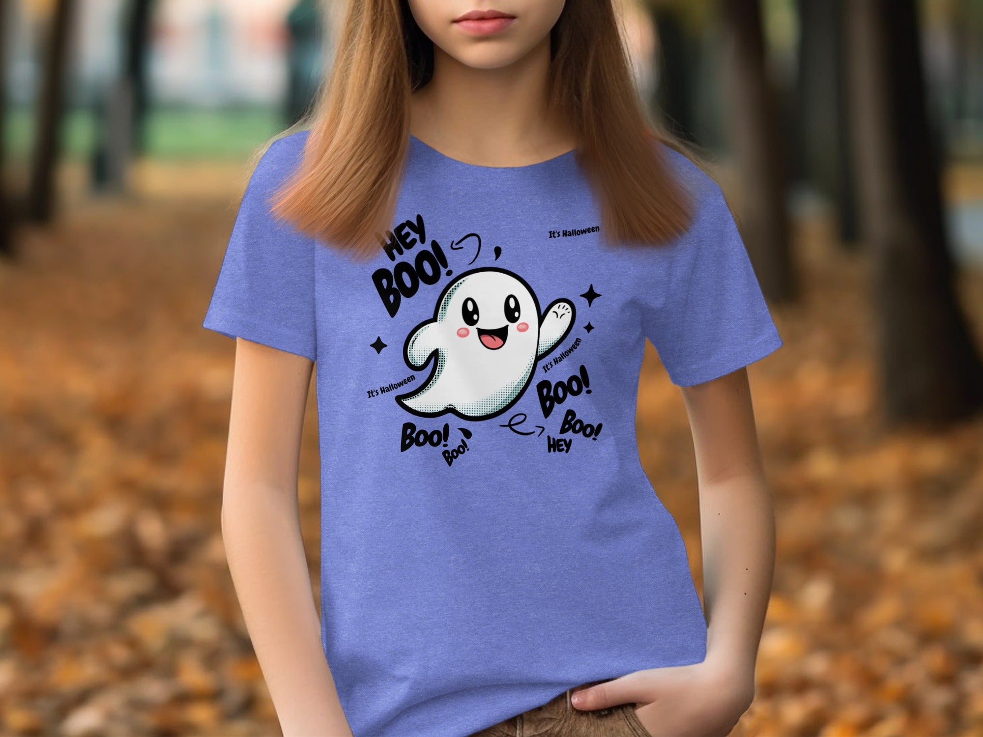 Cute Hey Boo Ghost Graphic Casual T-shirt product type