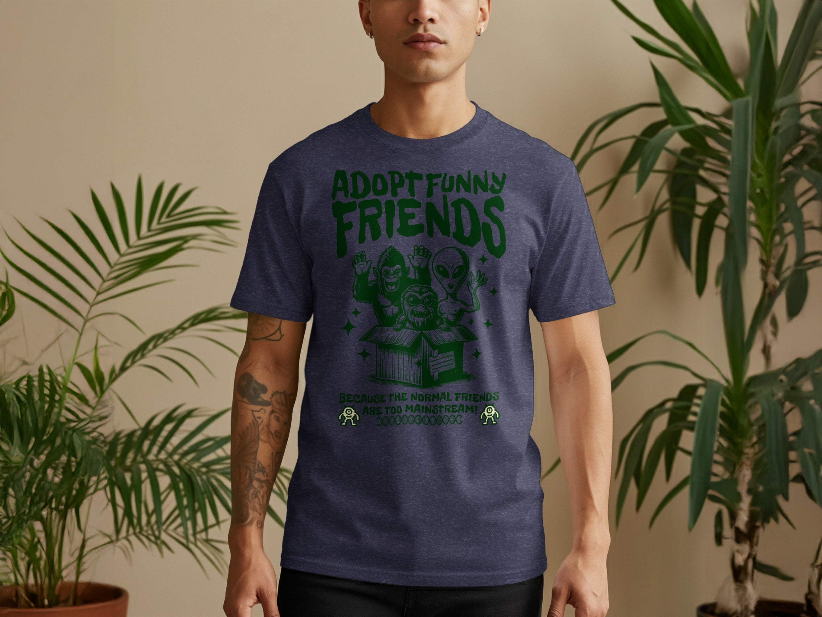 Adopt Funny Friends Alien Print Graphic Tee product
