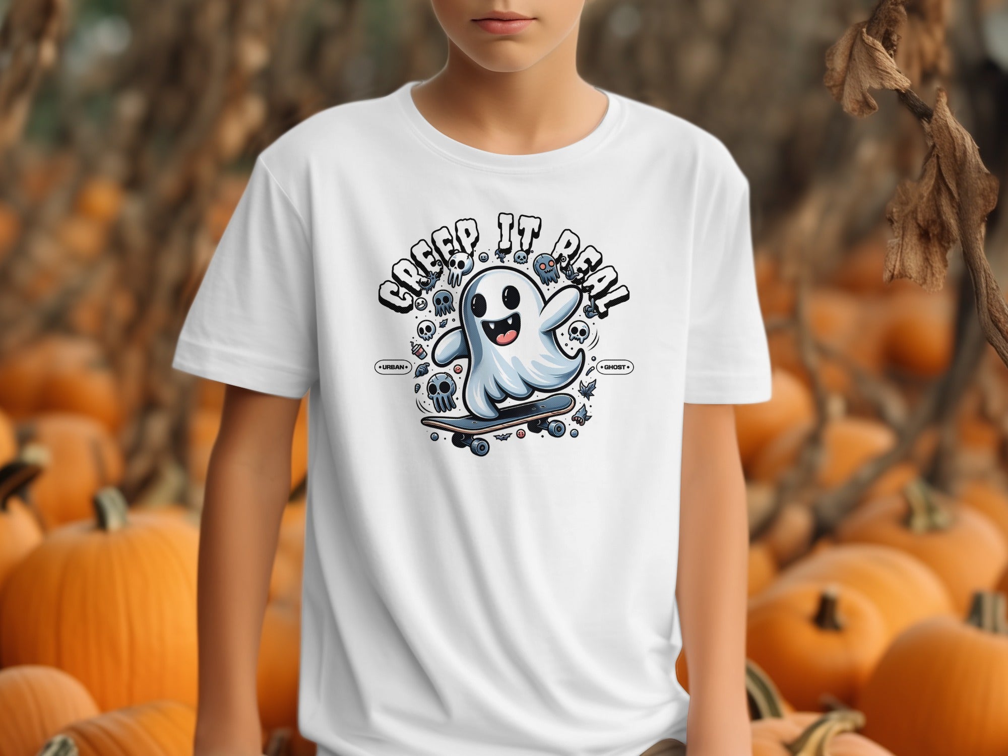 Creep It Real Halloween Ghost Skateboarding T-Shirt product
