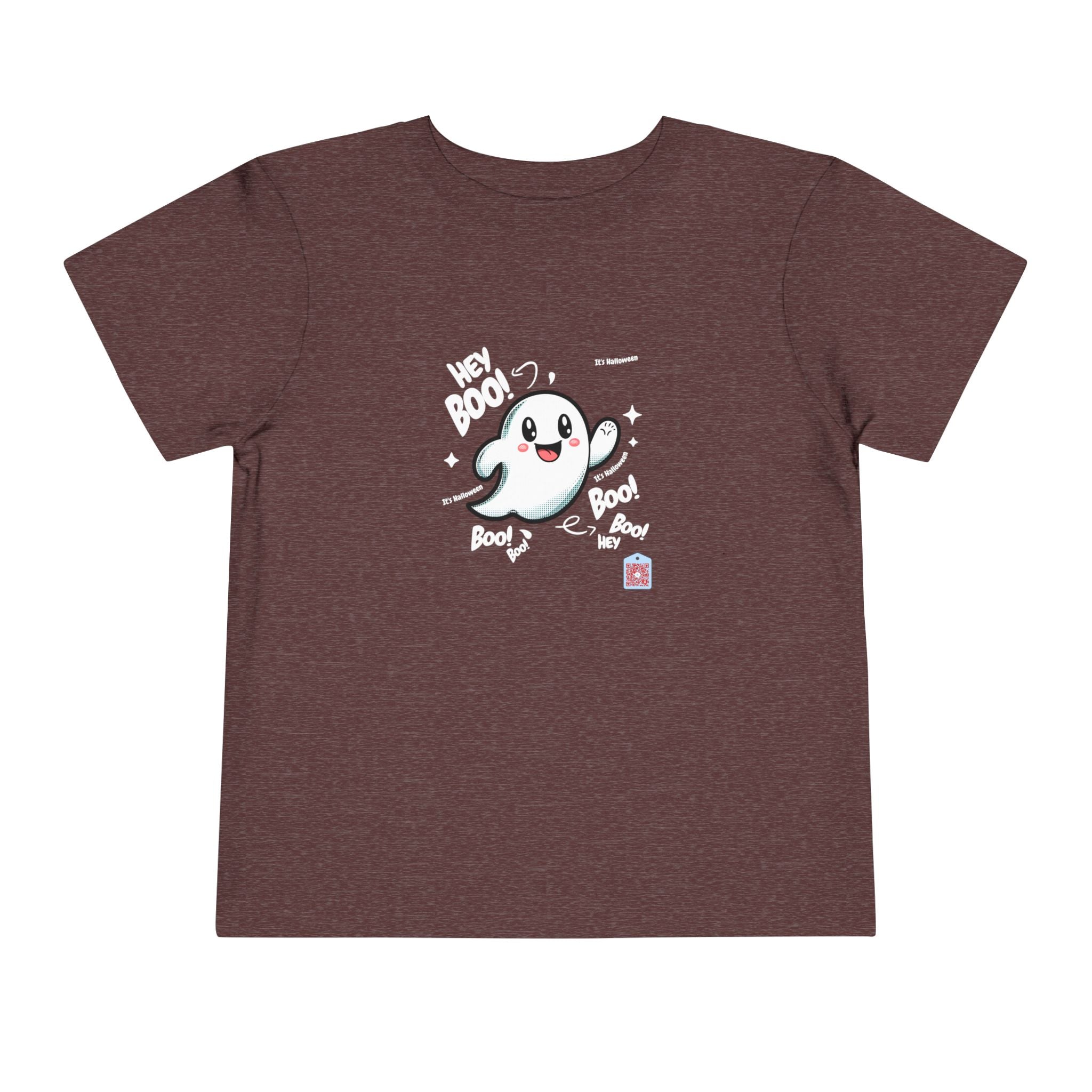 Cute Ghost Halloween Hey Boo Design Illustration T-Shirt