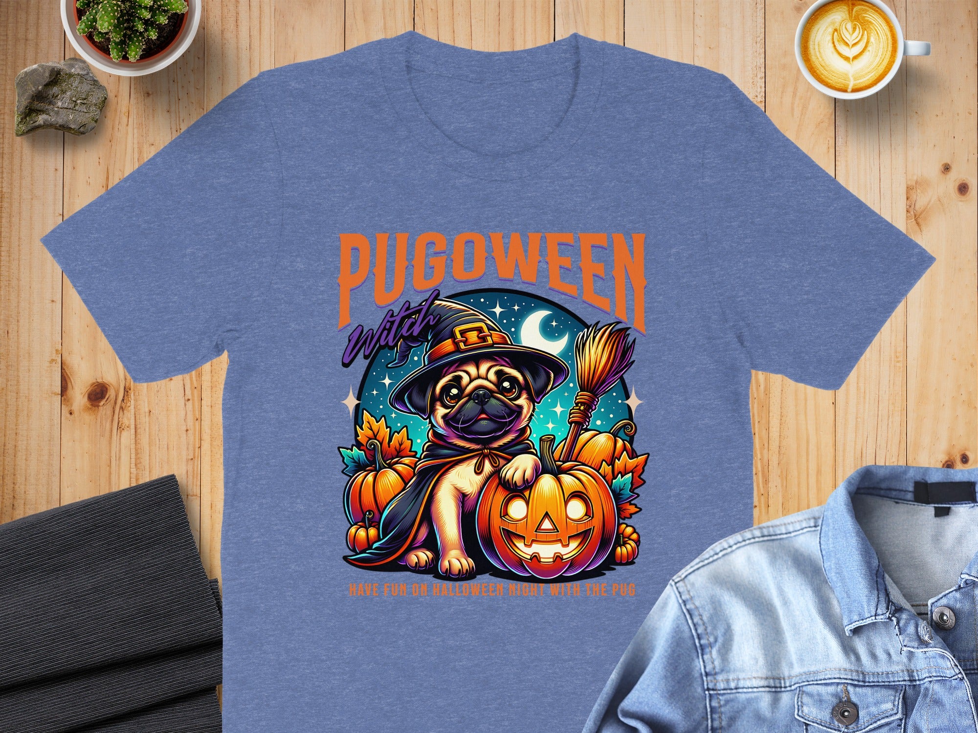 Pugoween Watch Halloween Dog Shirt with Pumpkin product type