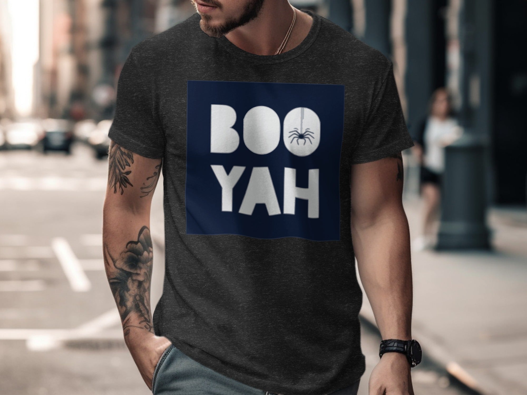 Boo Yah Halloween Spider Design Graphic Tee product