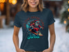Festive Santa Riding Surfboard Graphic T-Shirt product type