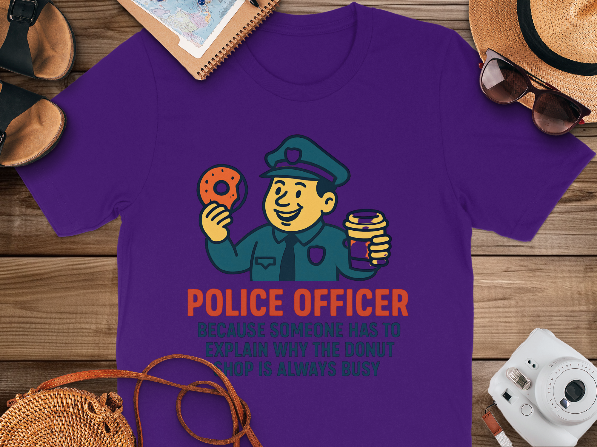Humorous Police Officer Donut Lover T-shirt product type