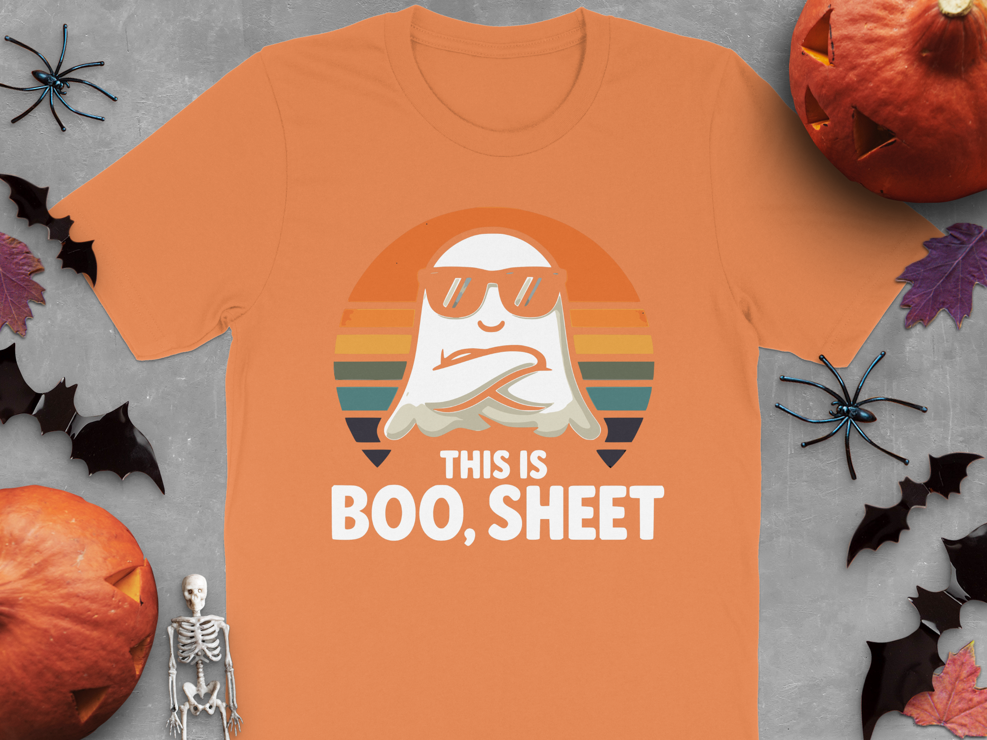 Cool Halloween Ghost Tee with Boo Sheet Product Type