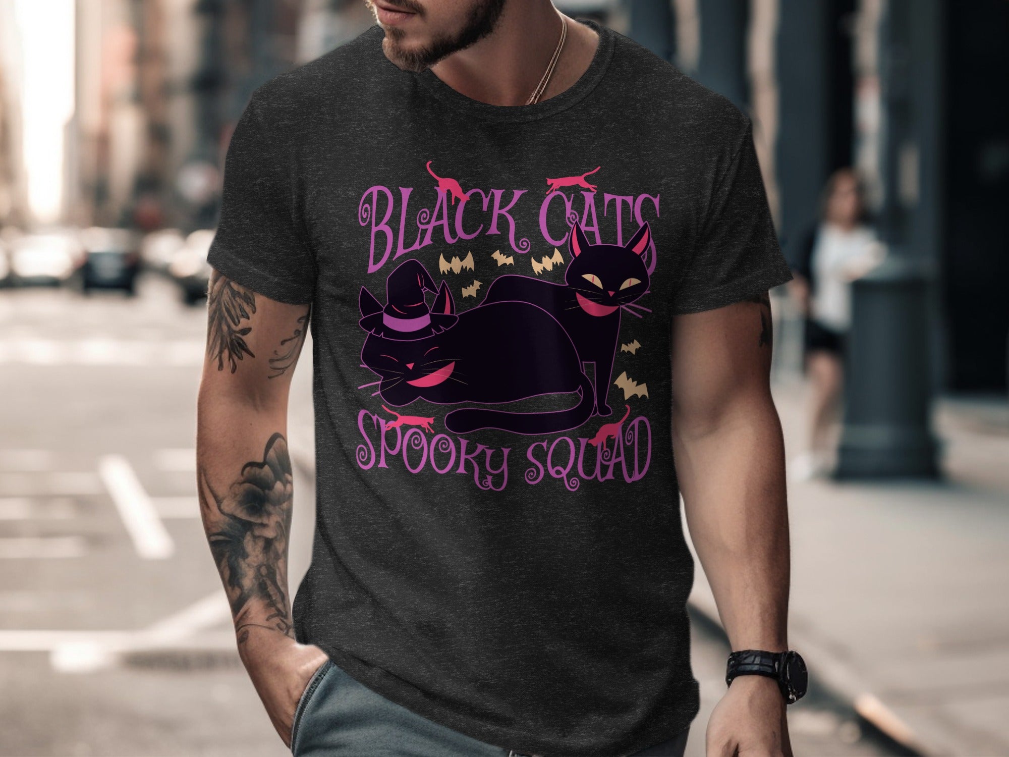 Black Cats Spooky Squad Graphic Shirt product type