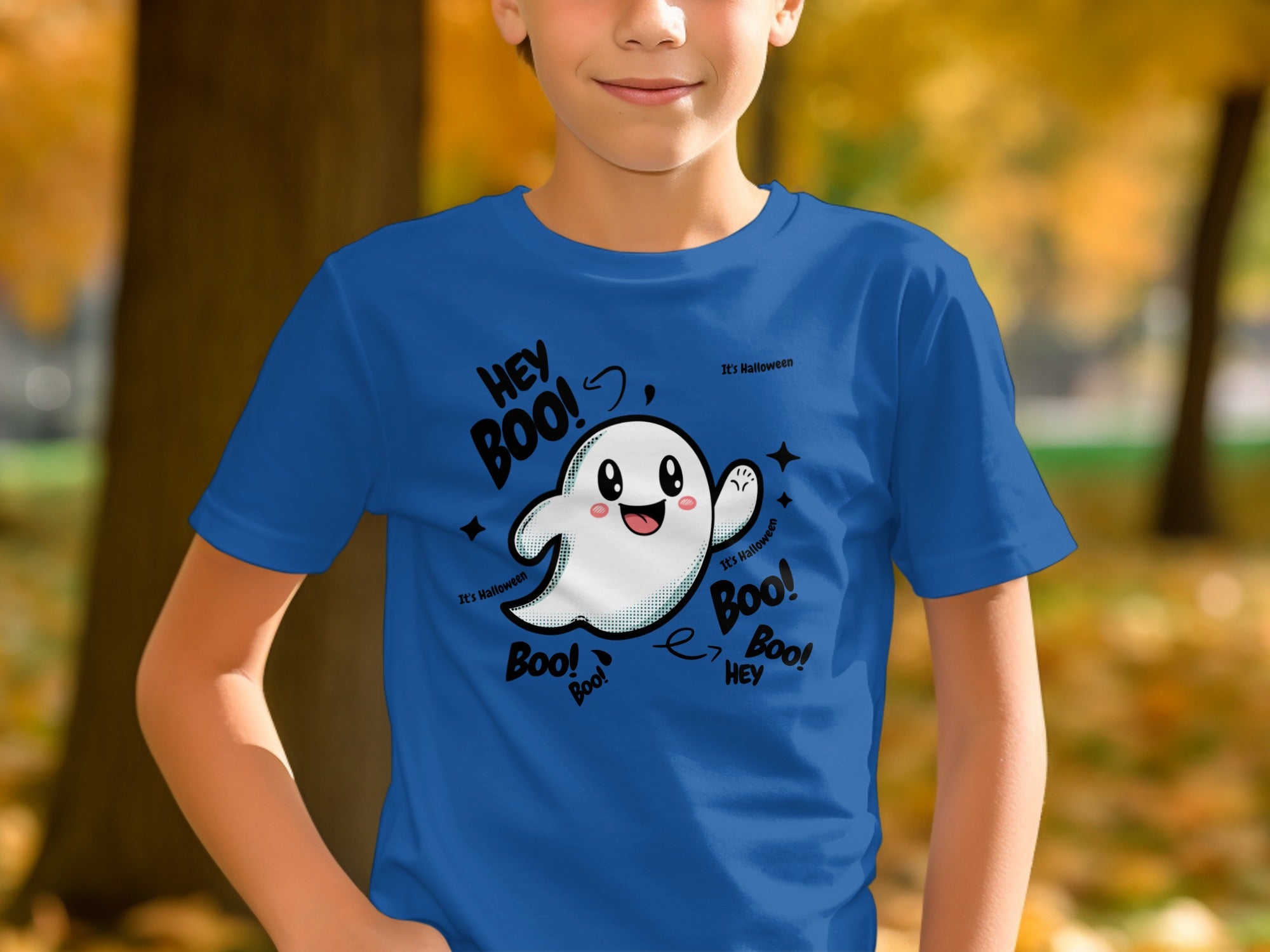 Hey Boo! Halloween Ghost Print T-shirt product type