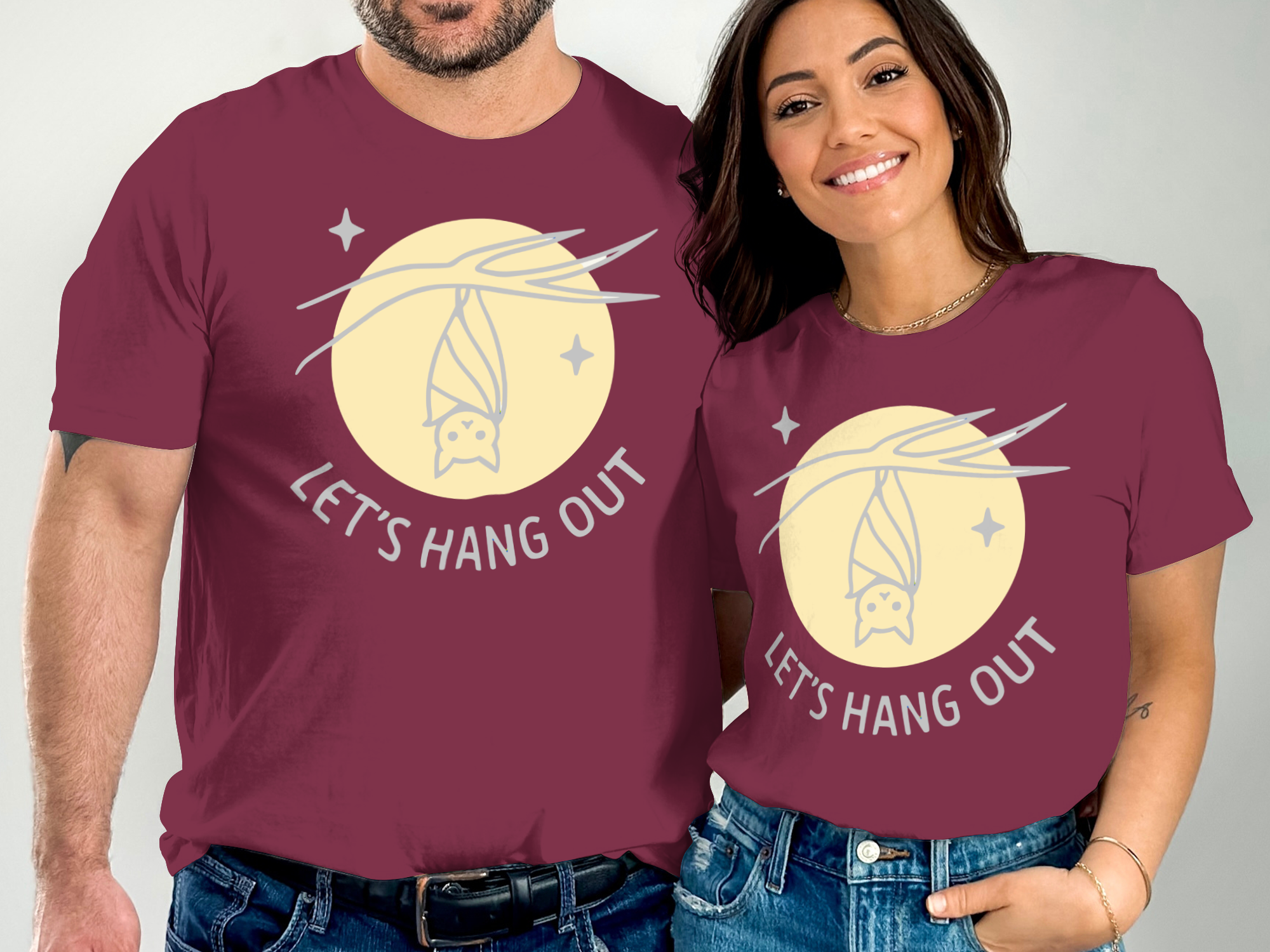 Let's Hang Out Graphic Tees Matching Couples Product