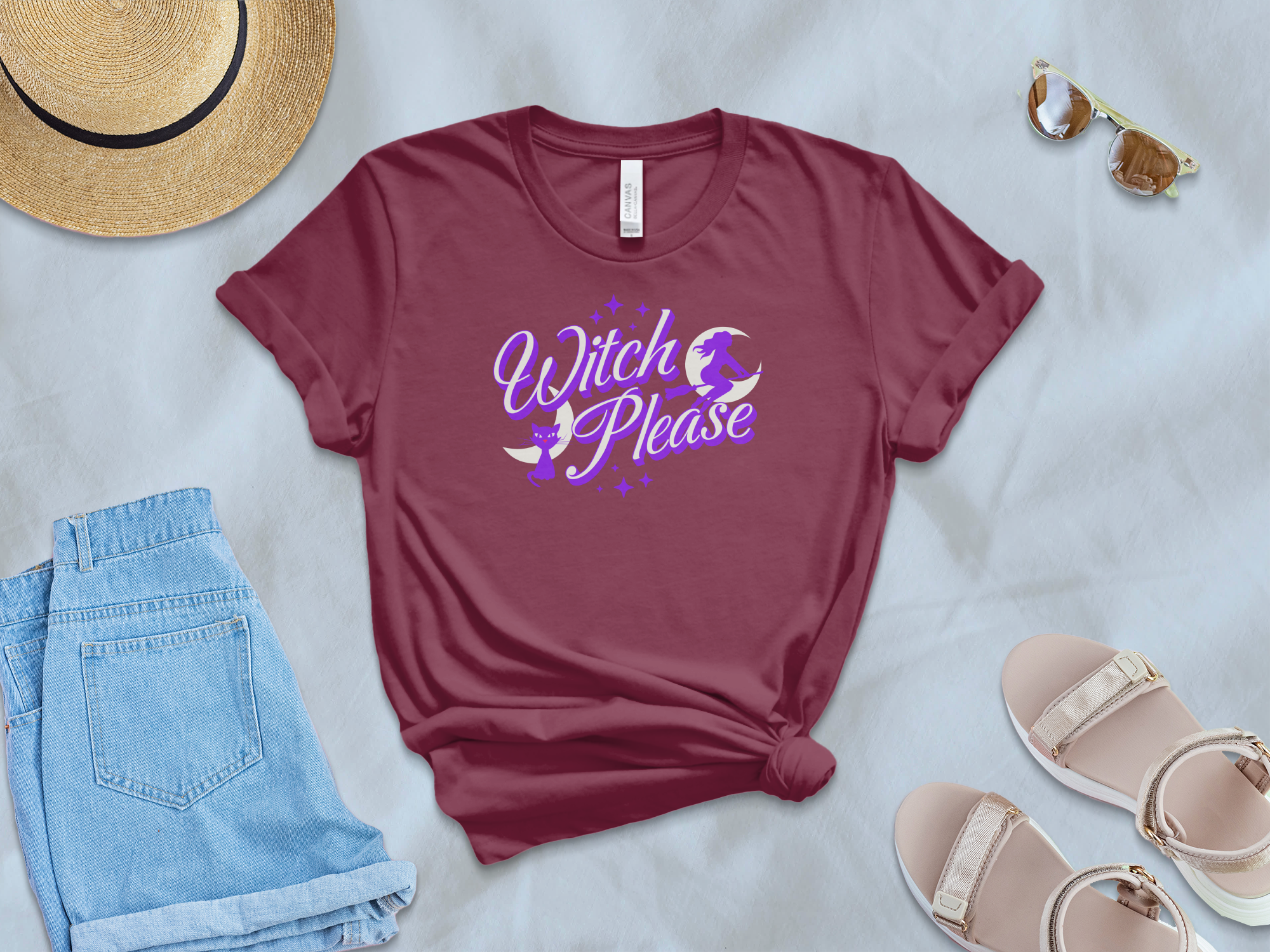 Witch Please Moon Stars Graphic Design Shirt product