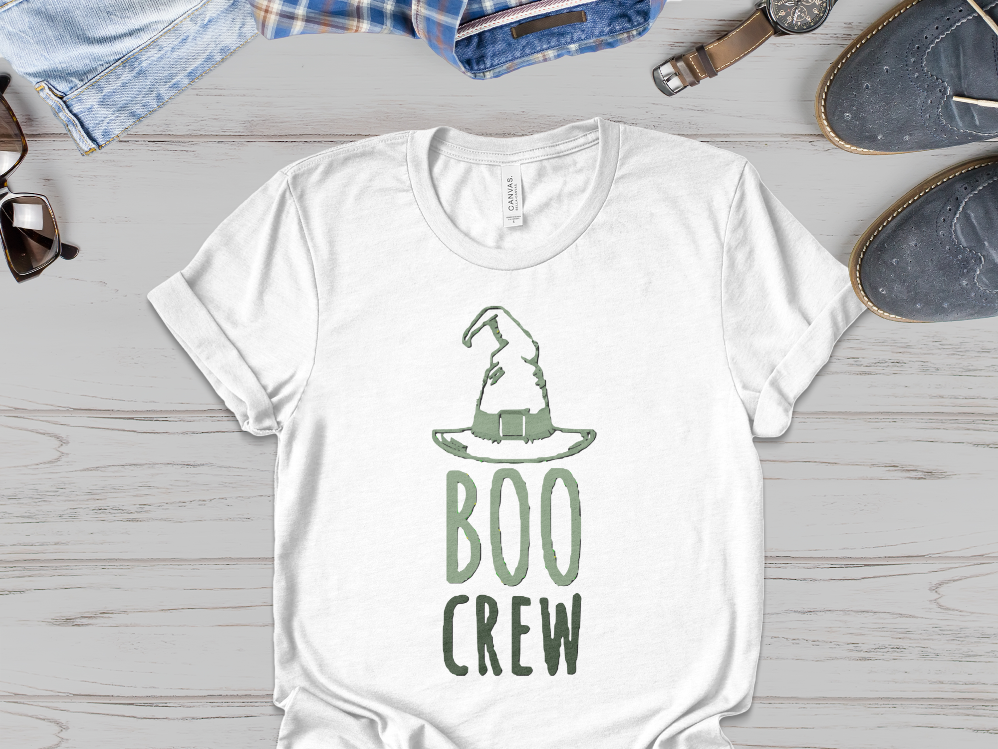 Boo Crew Witch Hat Halloween Graphic Tee product