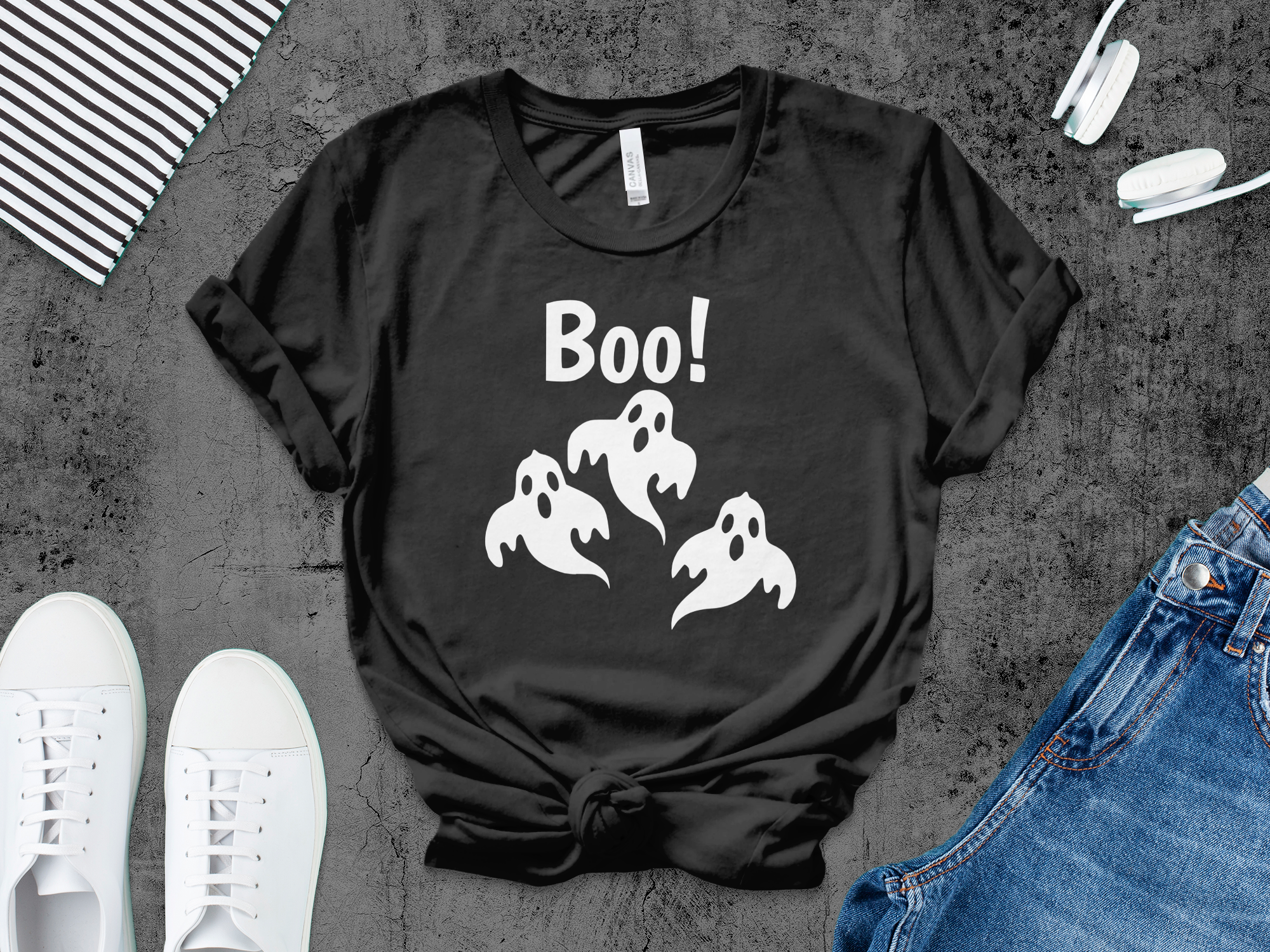 Cute Boo Ghosts Print Halloween Themed T-shirt product