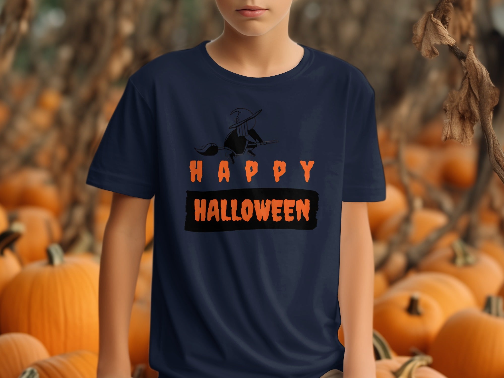 Kid in Happy Halloween Shirt with Fun Design product