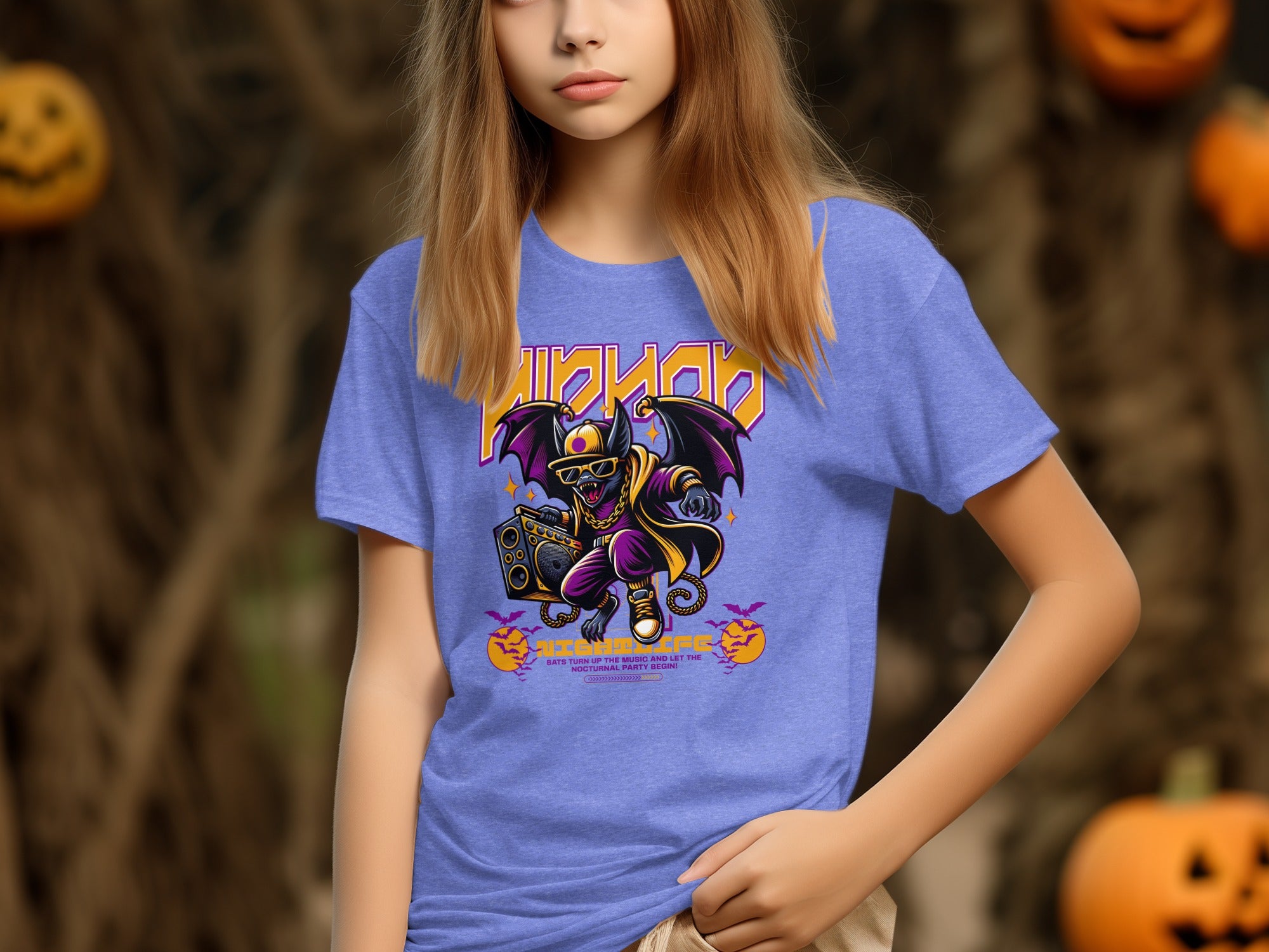 Bold Stylish Purple Bat Graphic Design Shirt product type