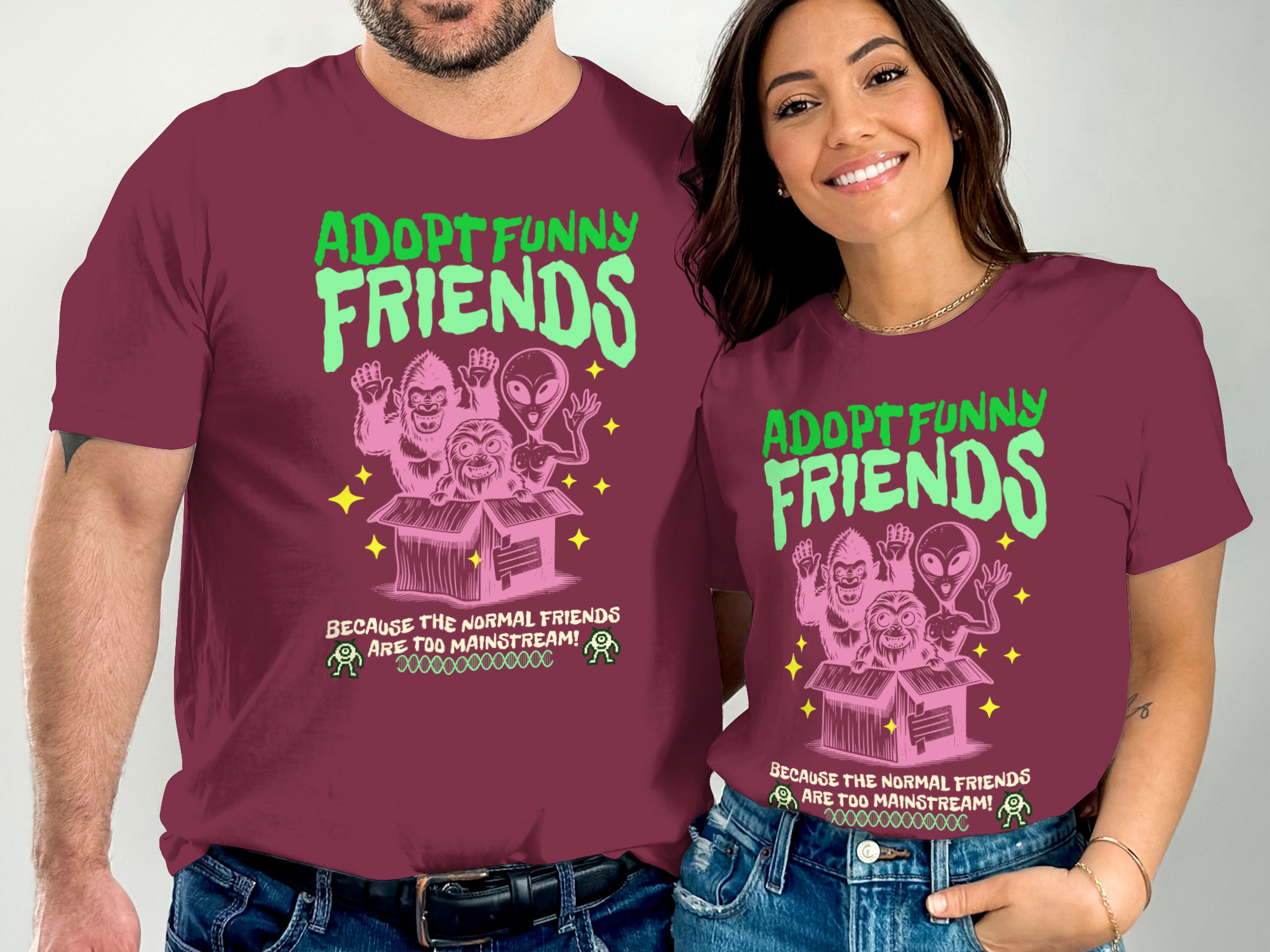 Adopt Funny Friends Unique Graphic Tee product