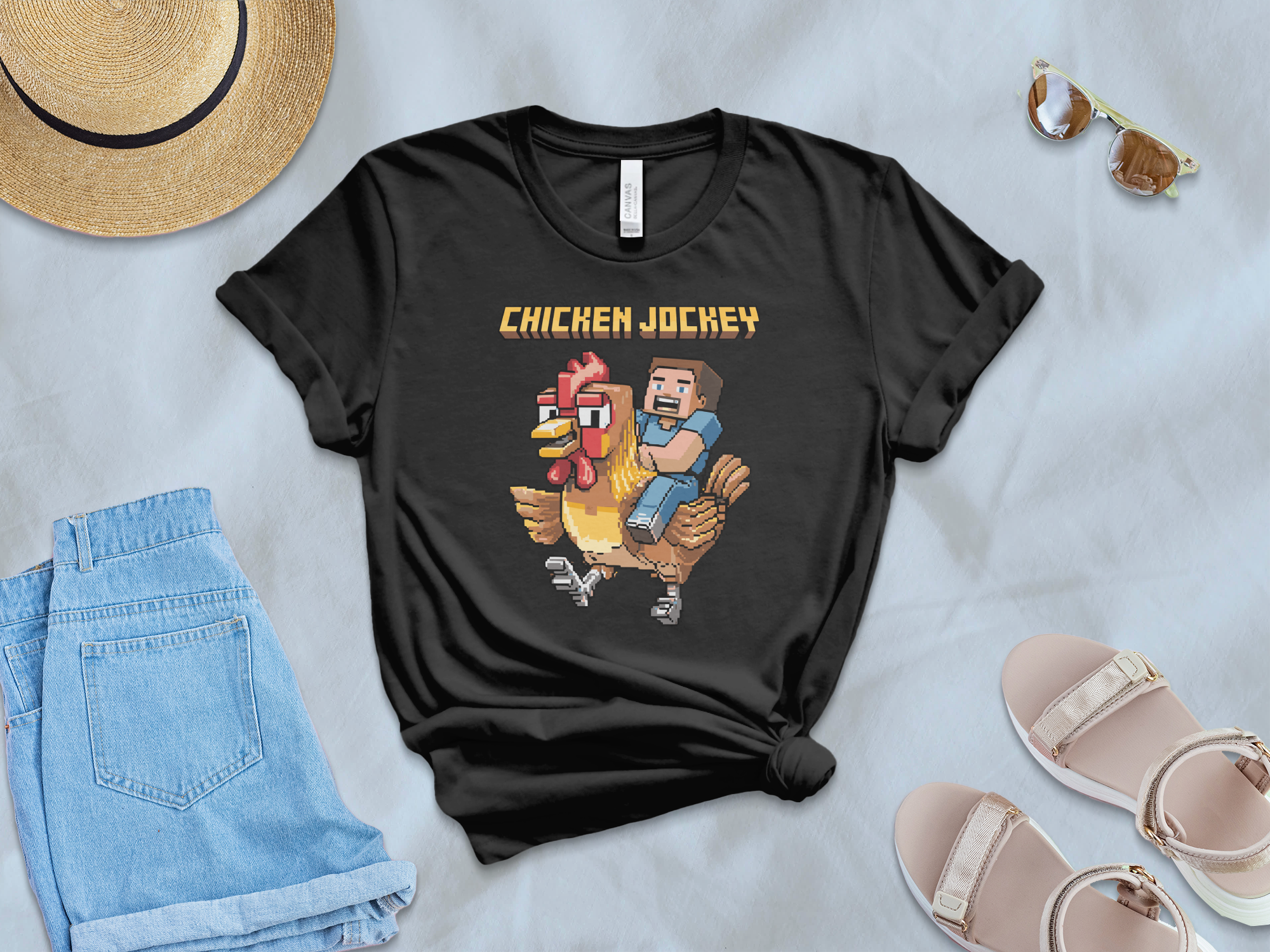 Cool Gaming Chicken Jockey T-Shirt