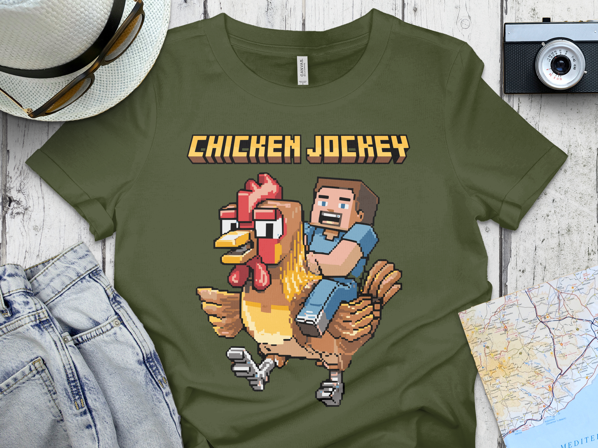 Cool Gaming Chicken Jockey T-Shirt