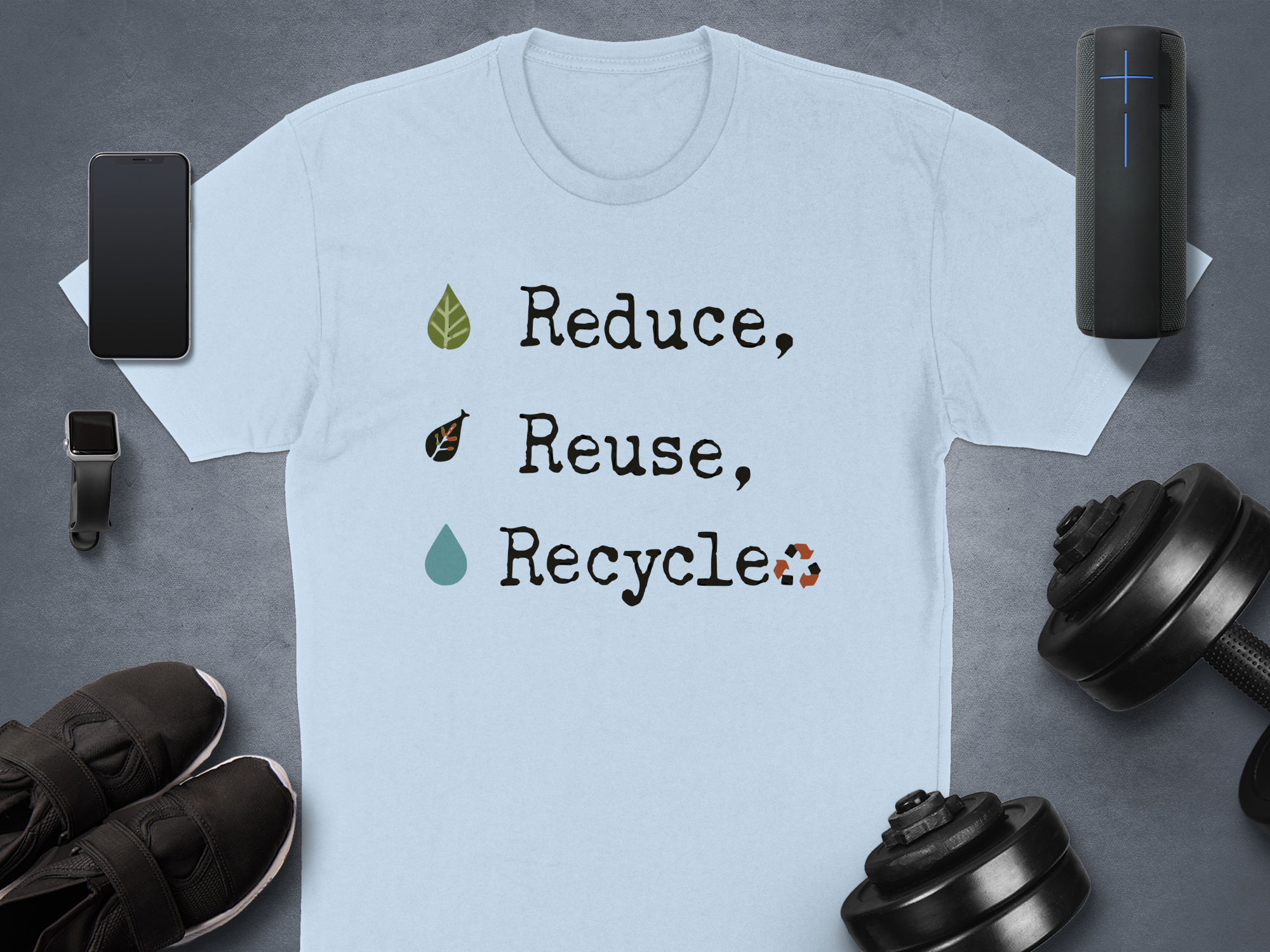 Eco-Friendly Reduce Reuse Recycle Graphic Tee