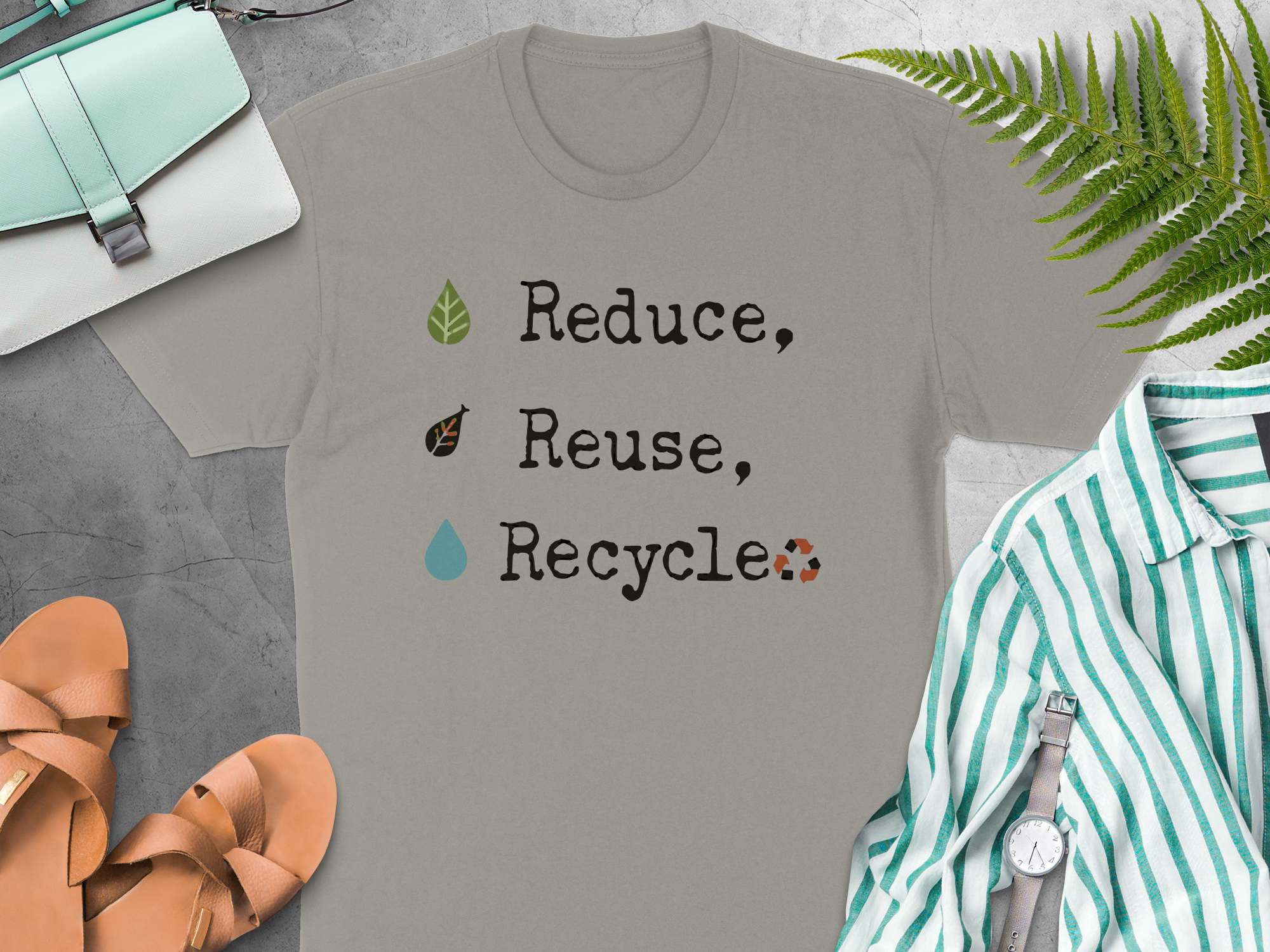 Eco-Friendly Reduce Reuse Recycle Graphic Tee