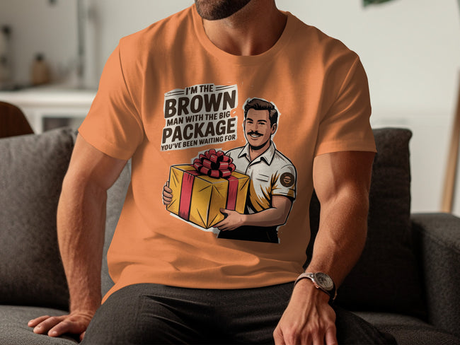 Funny Delivery Man Graphic Orange T-shirt product type