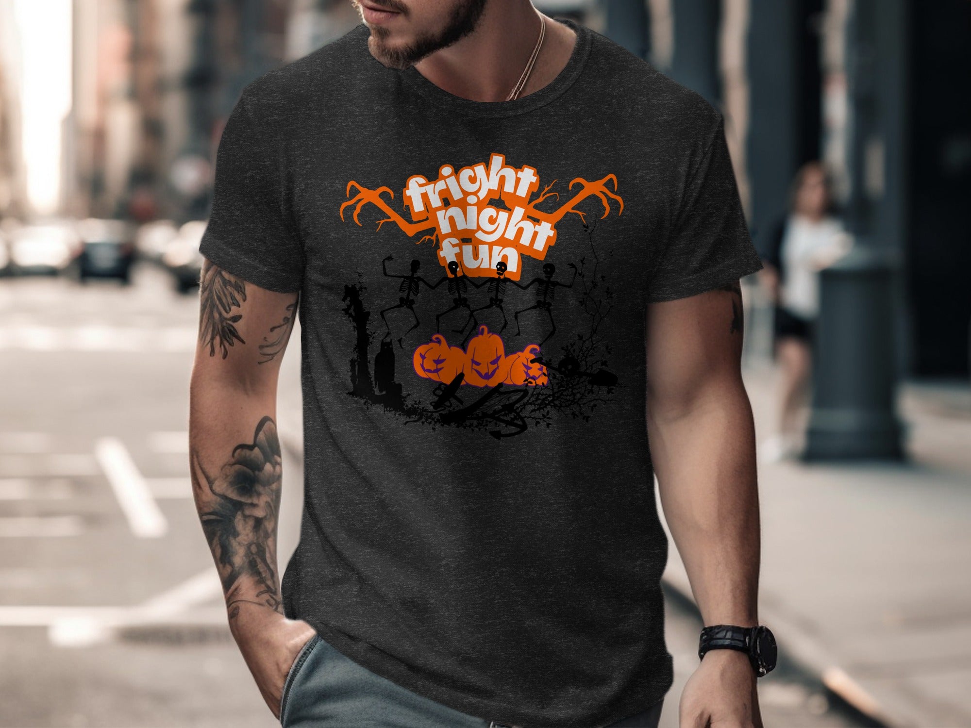 Fright Night Fun Halloween Graphic Tee Shirt product