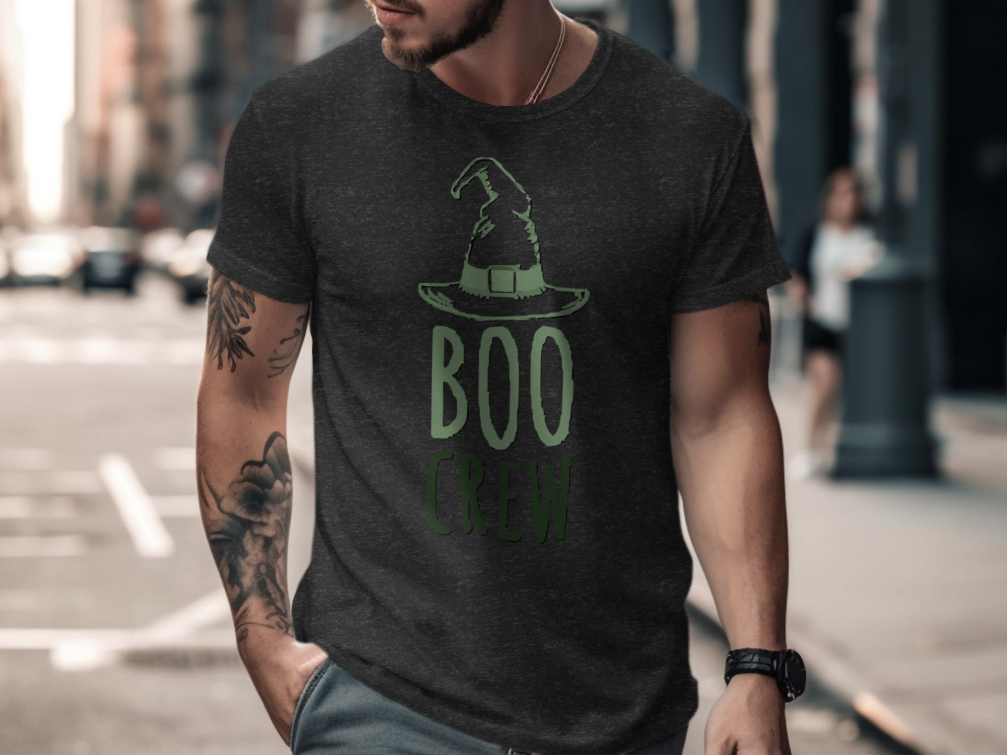 Boo Crew Graphic Tee with Witch Hat product type