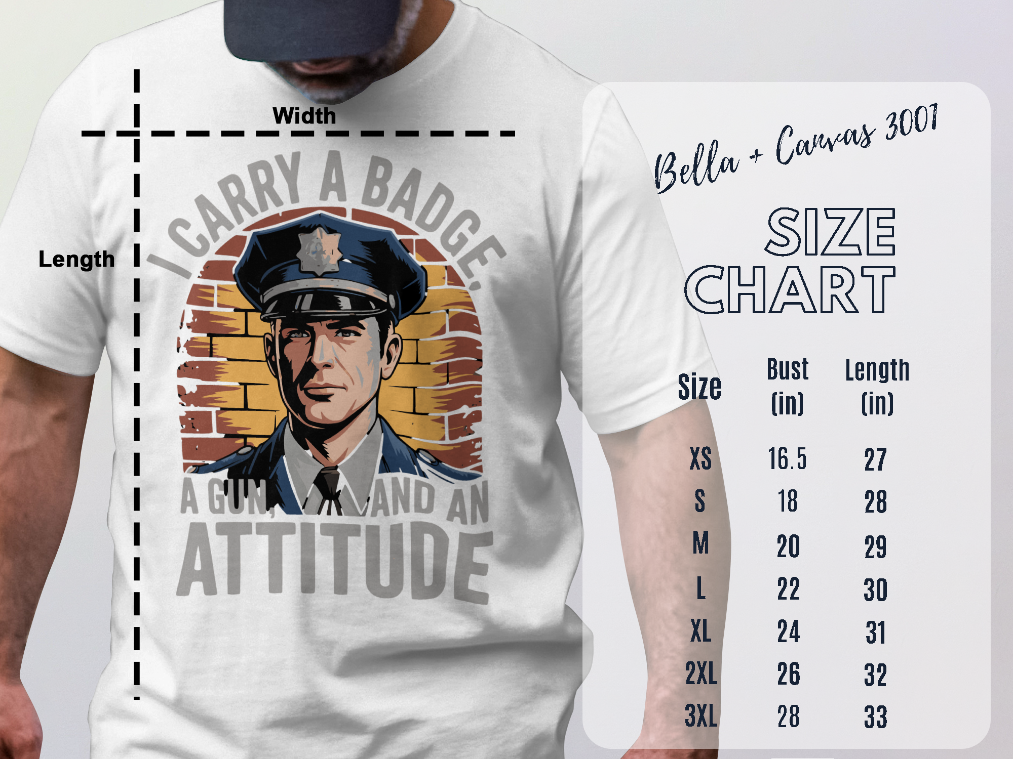 Funny Graphic Police Officer Attitude T-Shirt Product